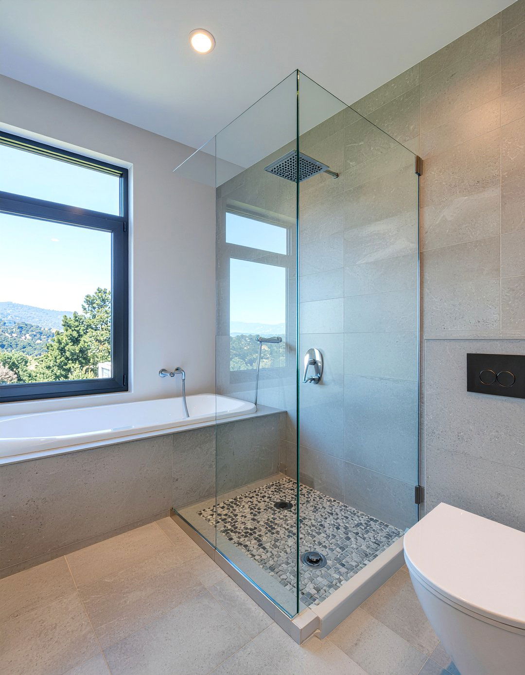 Frameless glass shower enclosure - 30 bathroom depth ideas