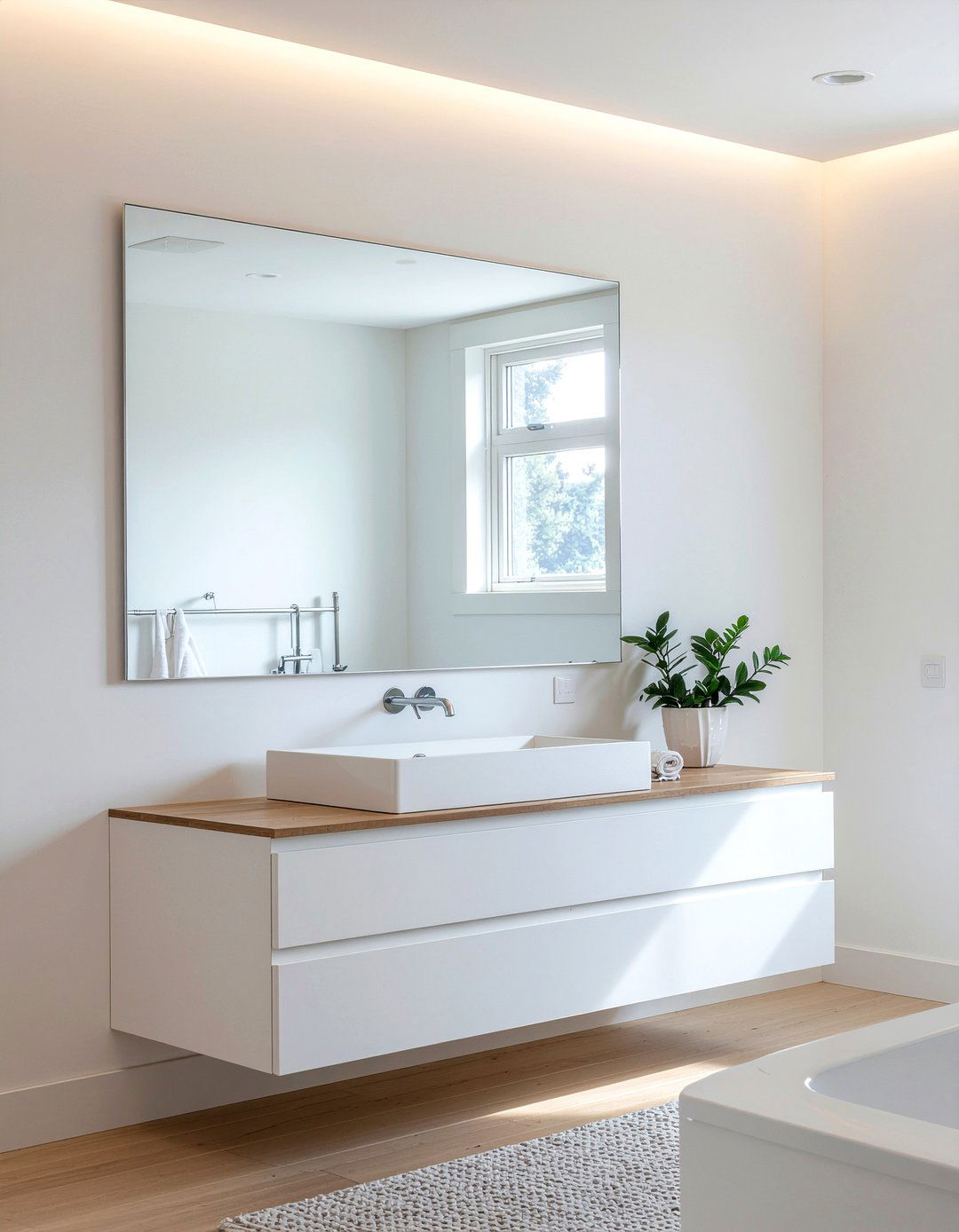 Frameless mirror TV - 30 bathroom mirror TV ideas