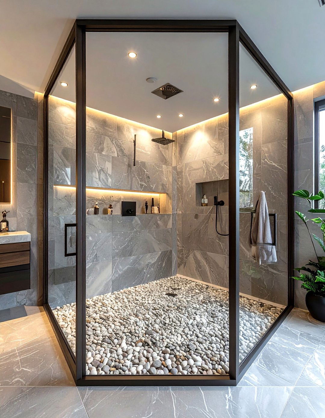 Frameless shower door - 30 parade of homes bathroom ideas