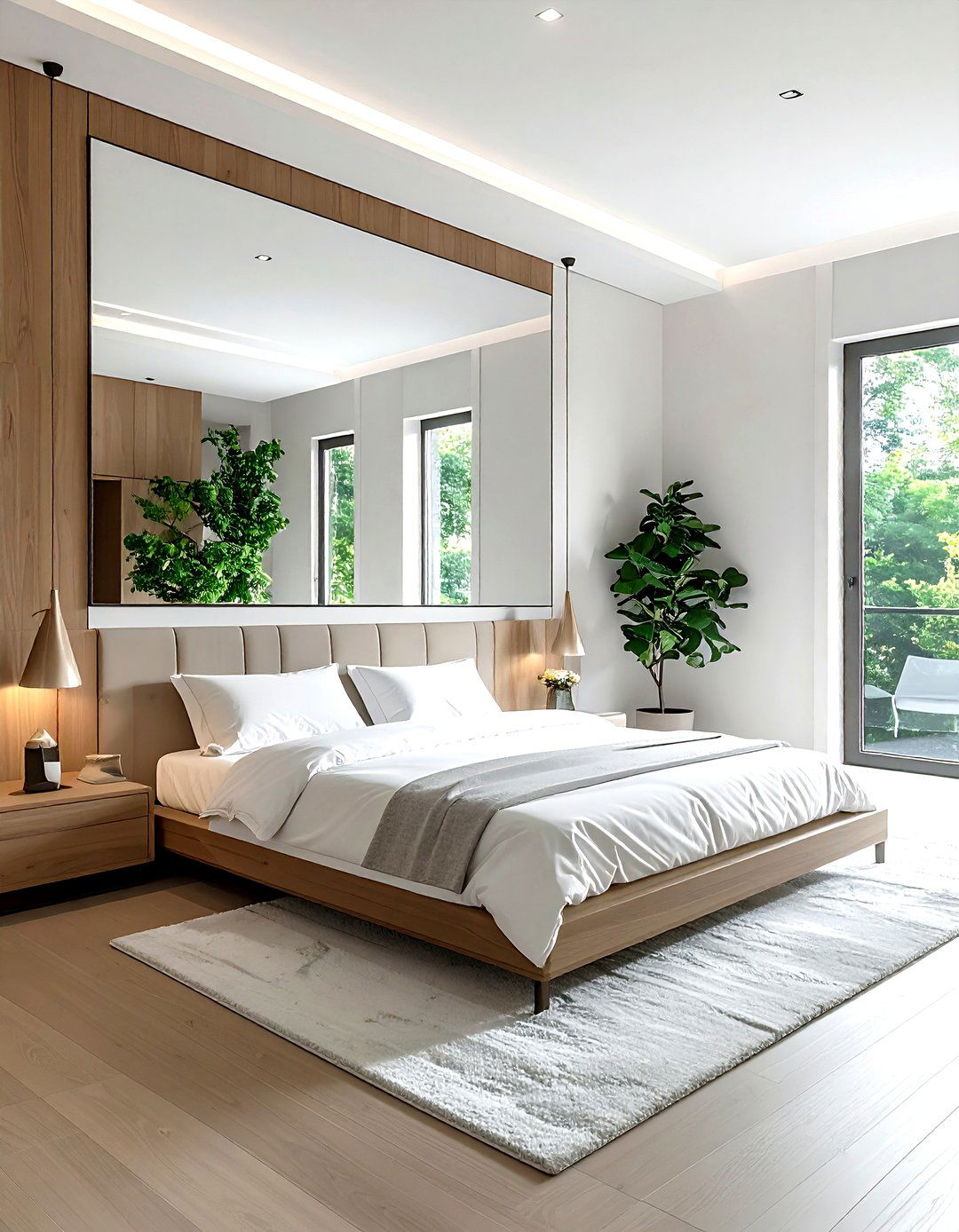 Frameless wall mirror - 30 crisp decor ideas