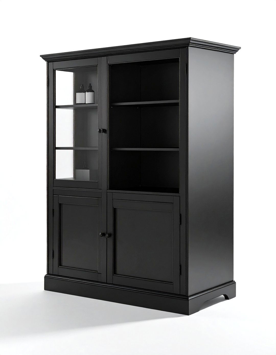 Freestanding Black Storage Cabinet - 30 black bathroom furniture ideas