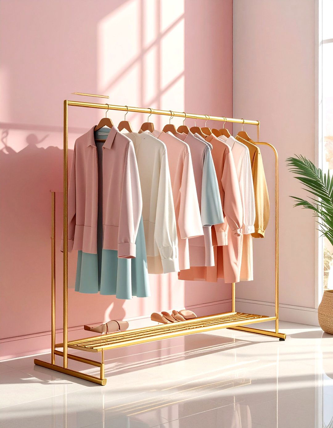 Freestanding Clothes Rack - 30 no damage decor ideas