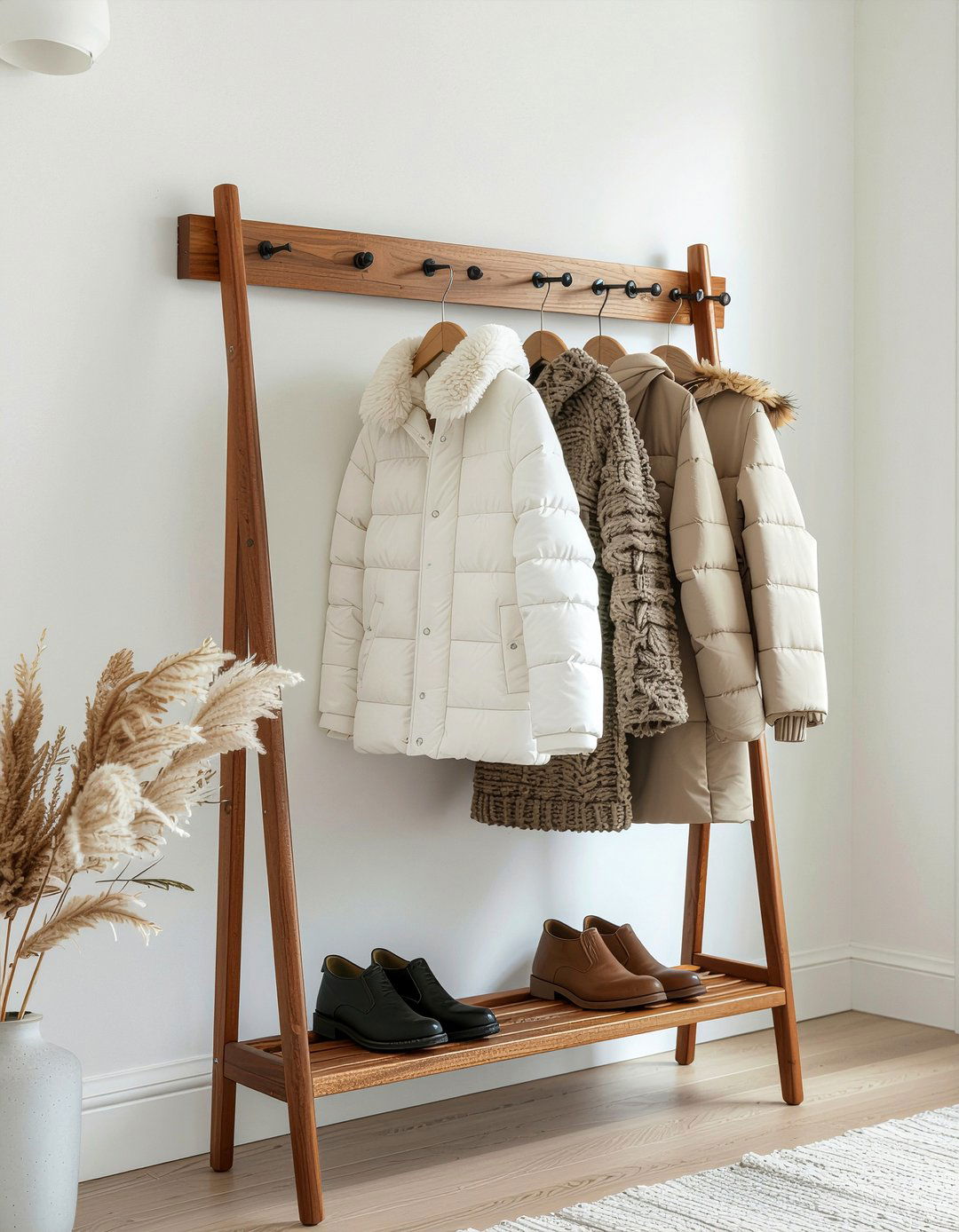 Freestanding Coat Rack - 30 entryway storage ideas