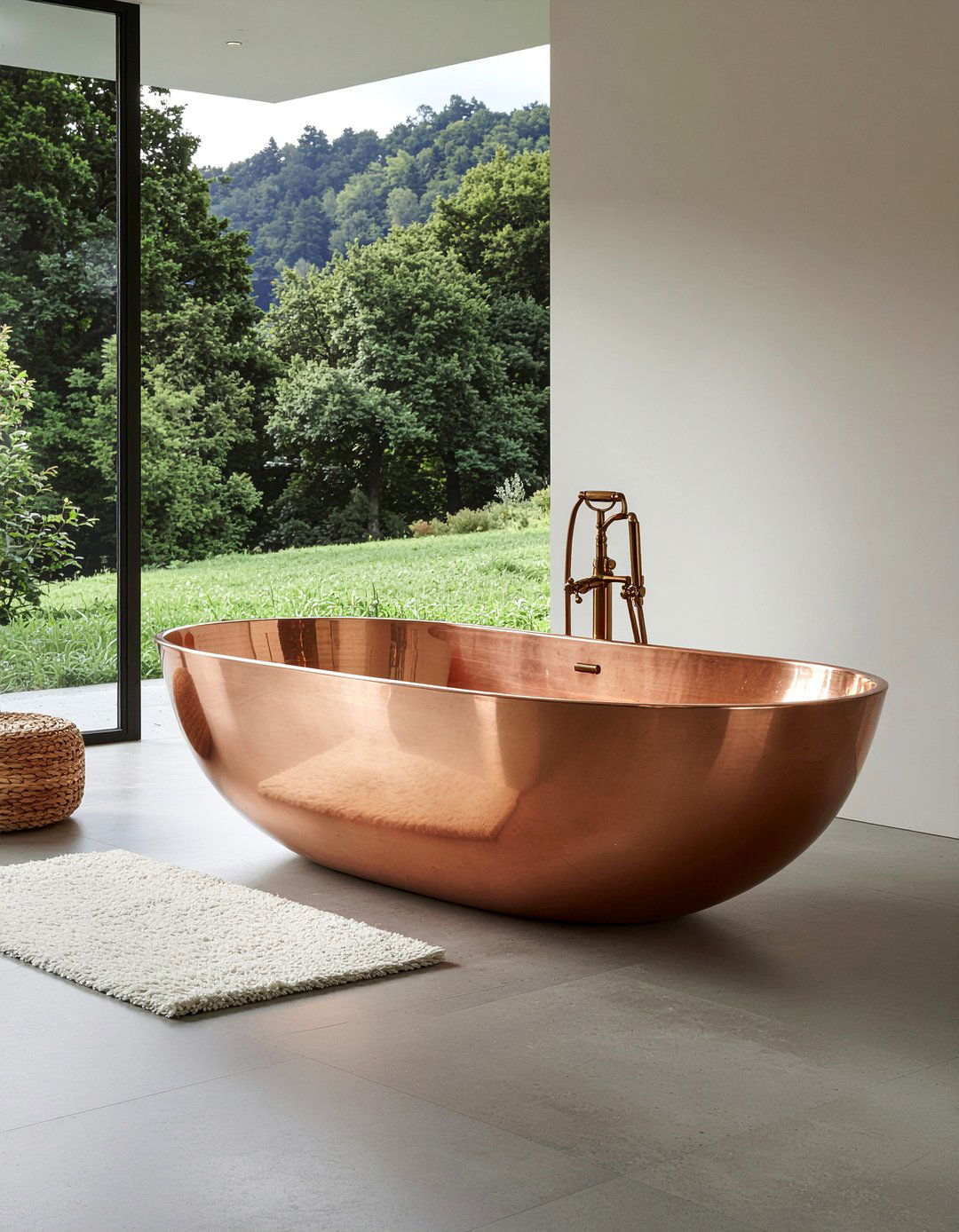 Freestanding Copper Tub - 30 bathroom dramatic change ideas