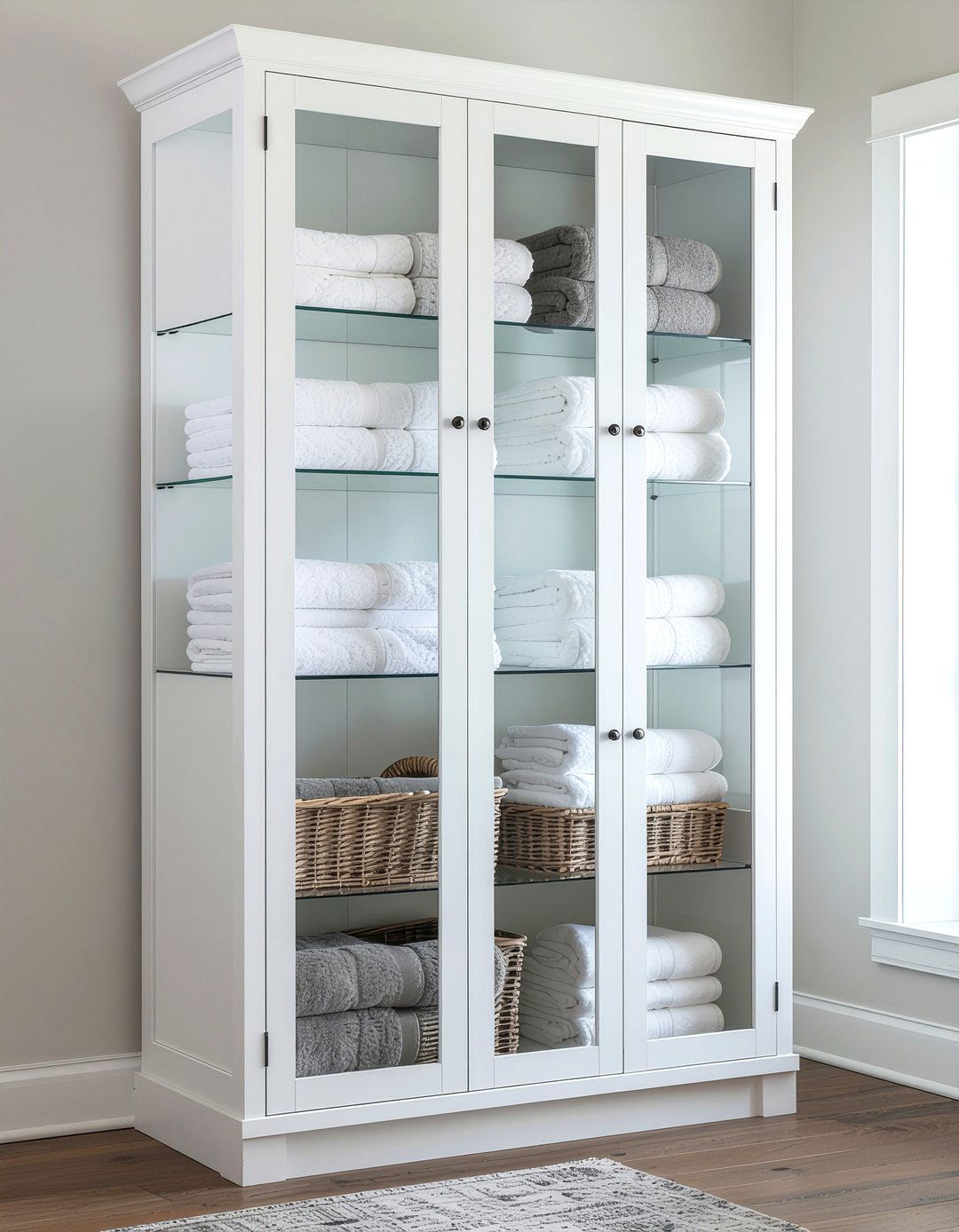 Freestanding Linen Cabinet - 30 bathroom furniture ideas