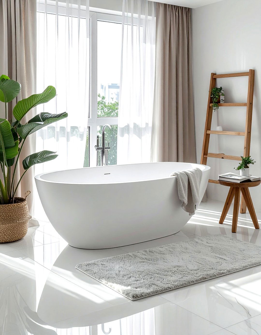 Freestanding Soaking Tub - 30 spa-like decor ideas