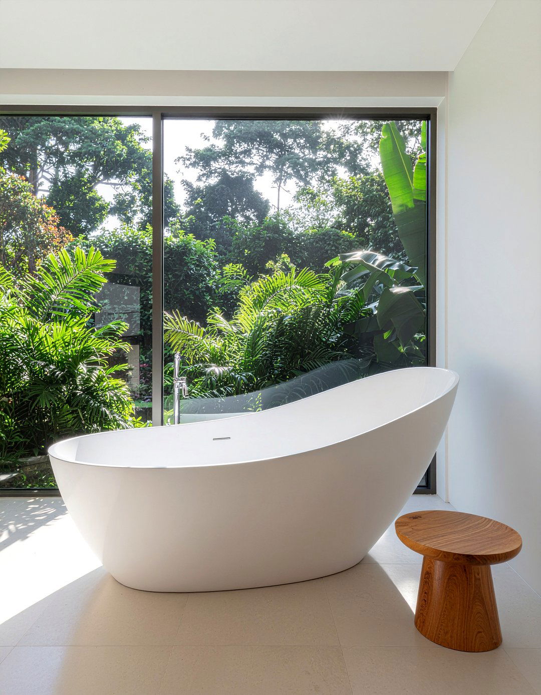 Freestanding Soaking Tub By Window - 30 resort bathroom ideas