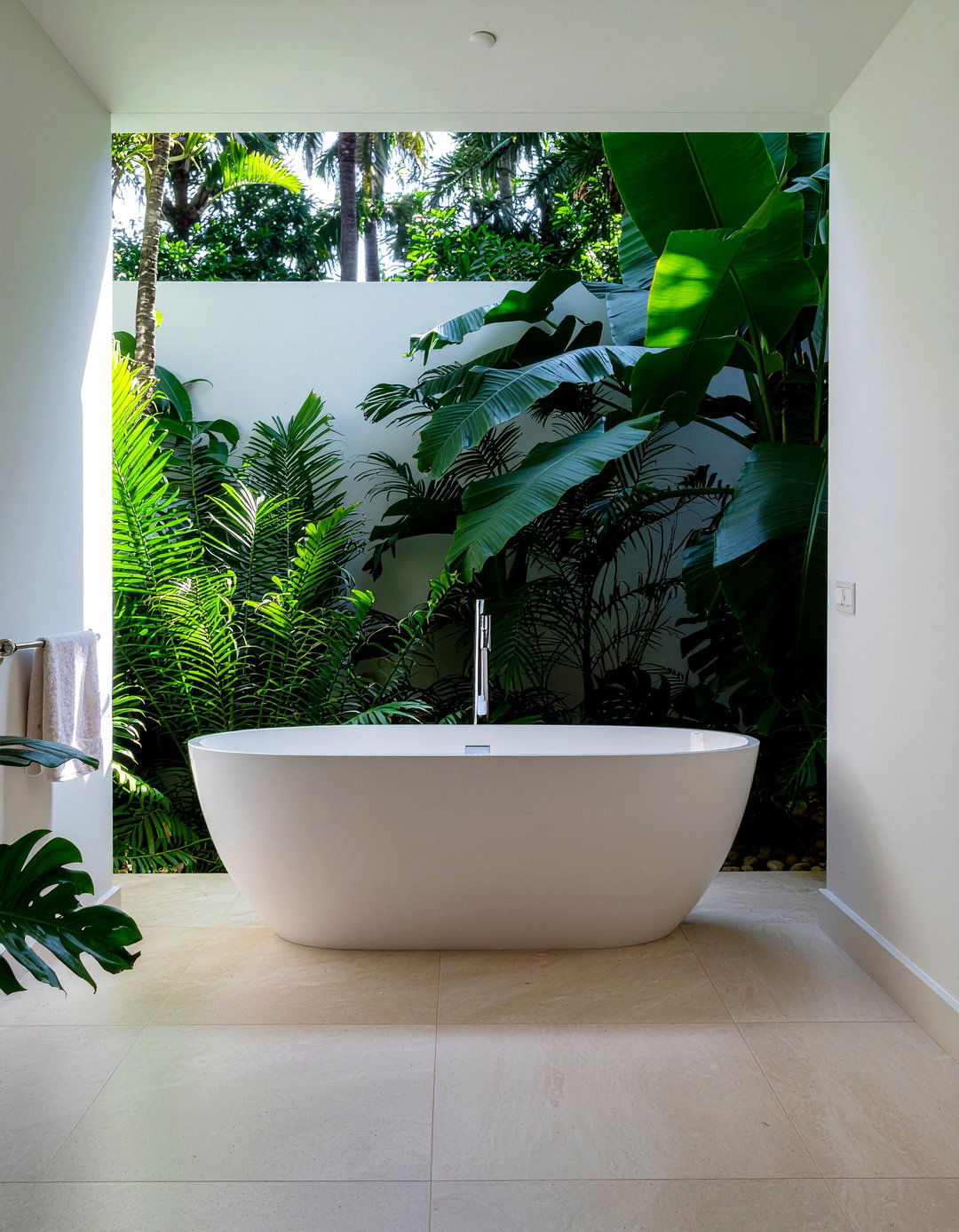 Freestanding Tub - 30 jungle bathroom ideas