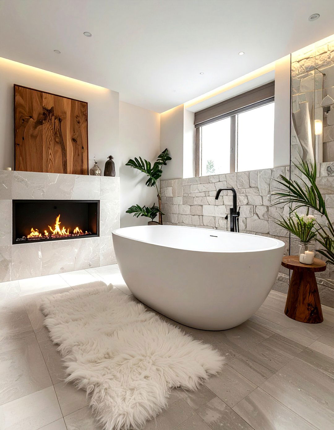 Freestanding Tub Next To Fireplace - 30 bathroom with fireplace ideas