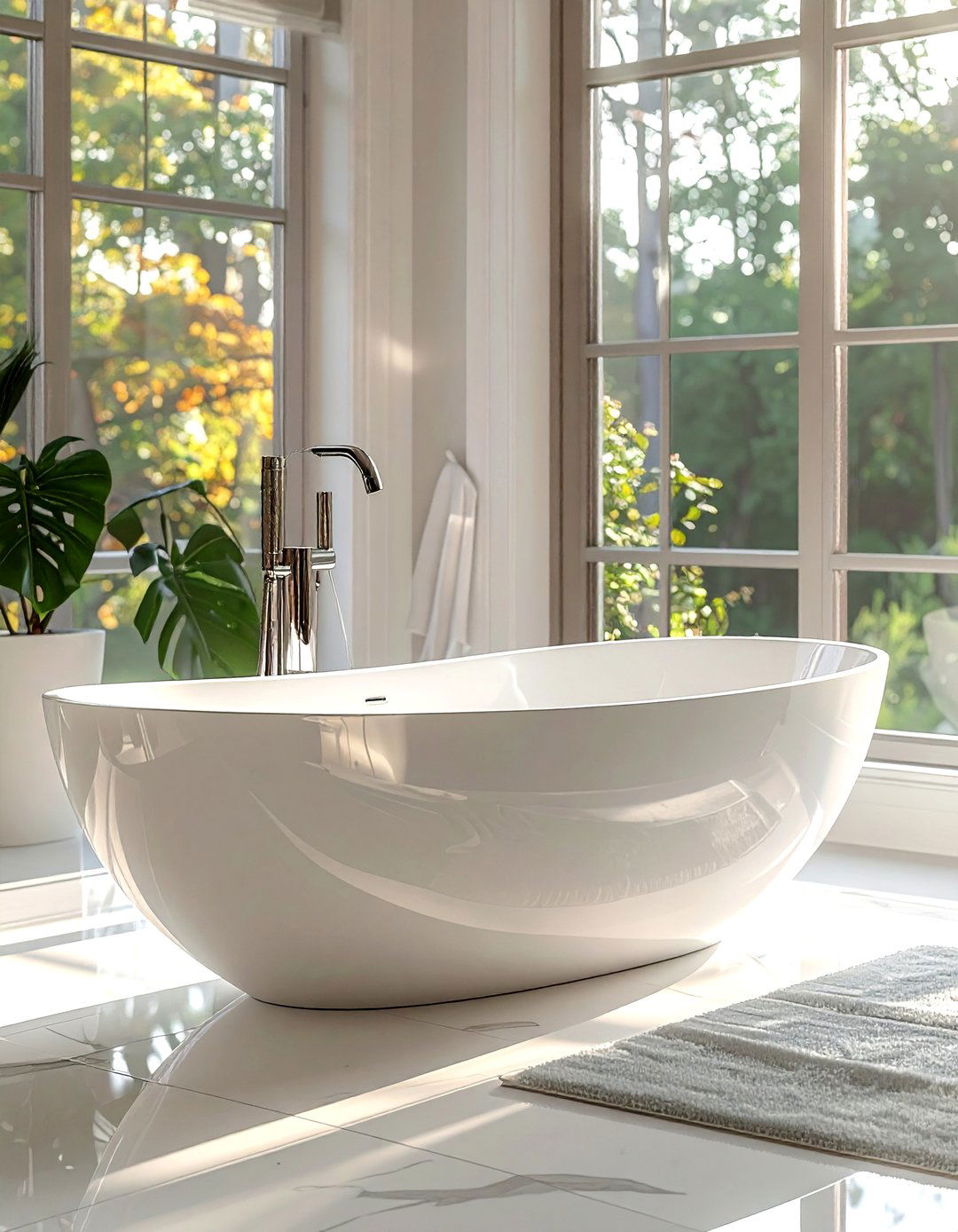 Freestanding Tub Polished Nickel Filler - 30 polished nickel bathroom ideas