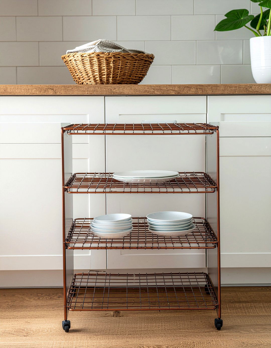 Freestanding Wire Organizer - 30 baking sheet storage kitchen ideas