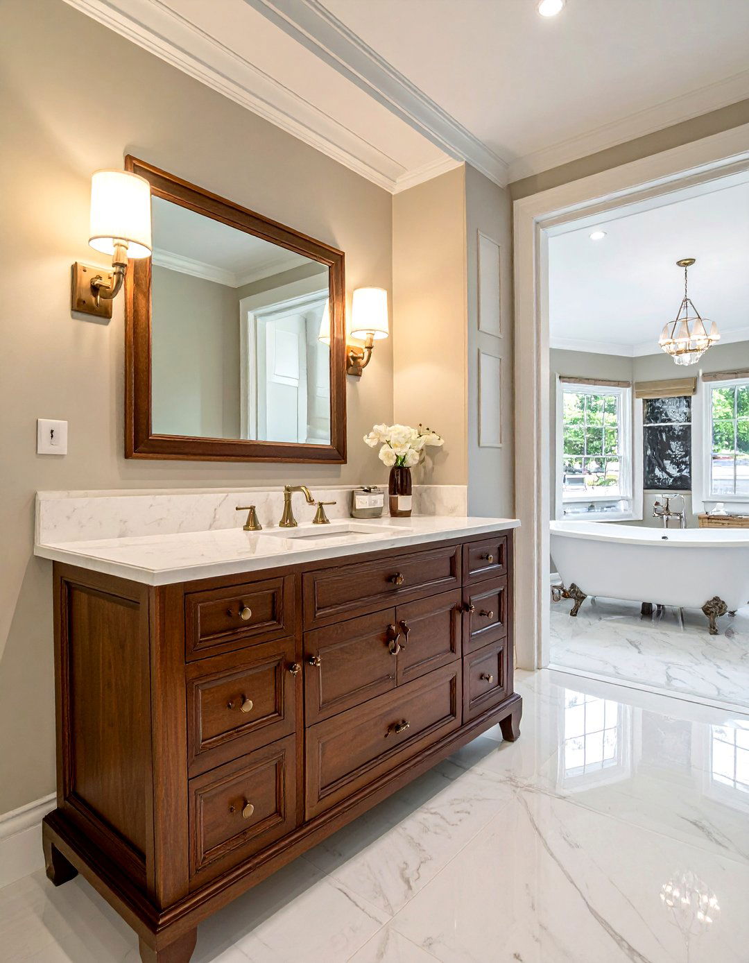 Freestanding Wood Vanity - 30 wood vanity bathroom ideas