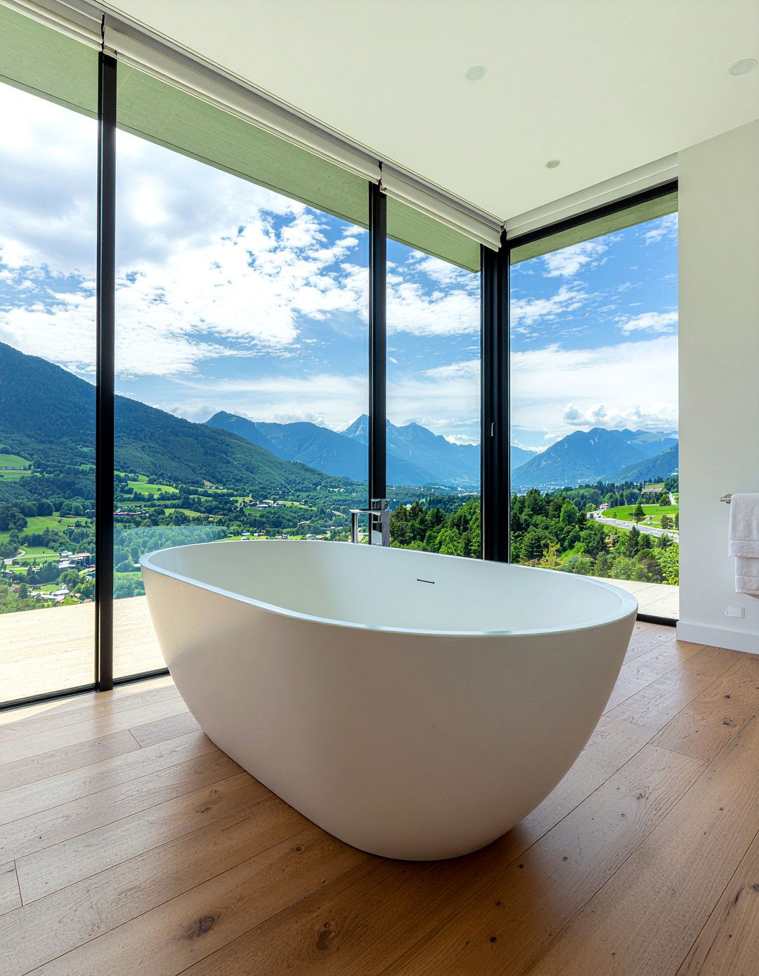 Freestanding bathtub - 30 mountain bathroom ideas