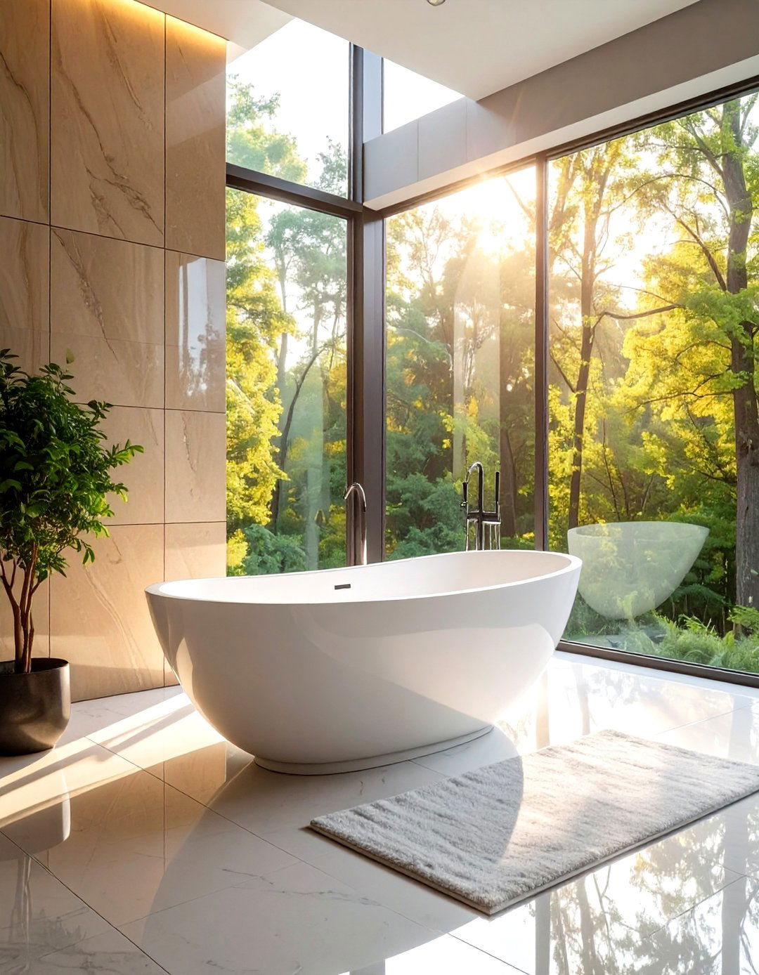 Freestanding bathtub - 30 zen bathroom ideas