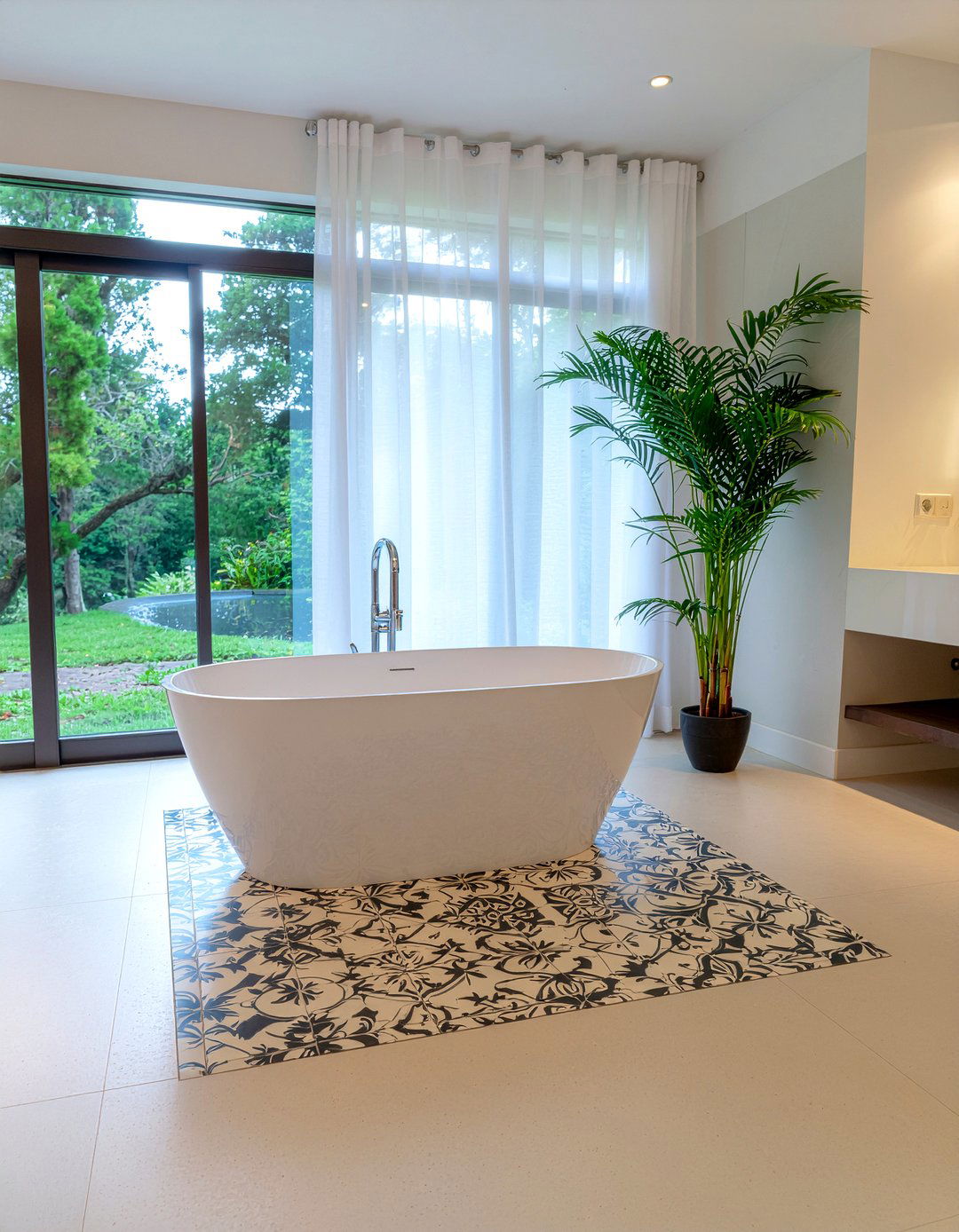 Freestanding bathtub placement - 30 bathroom depth ideas