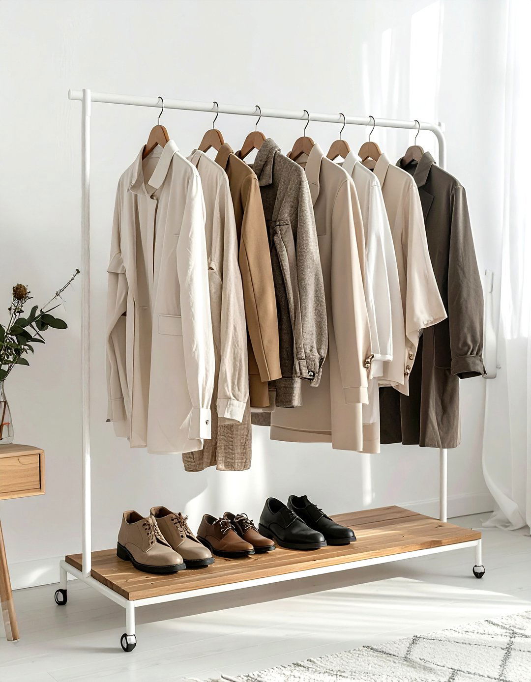 Freestanding clothing rack - 30 removable bedroom ideas