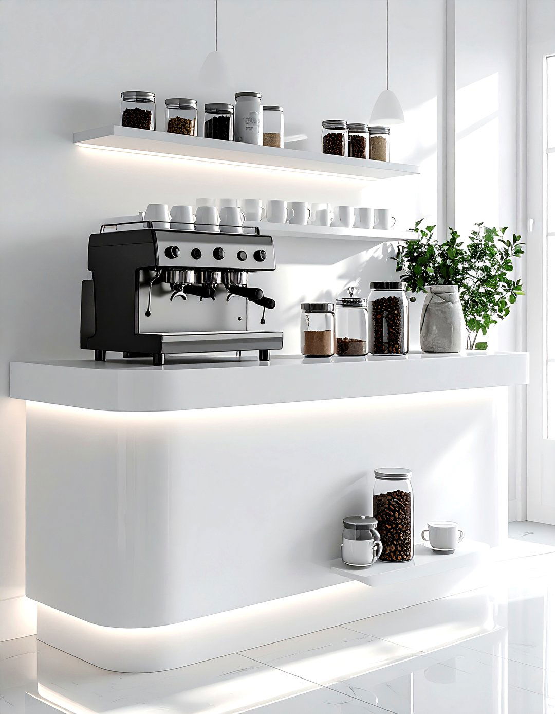 Freestanding coffee bar - 30 no damage kitchen ideas