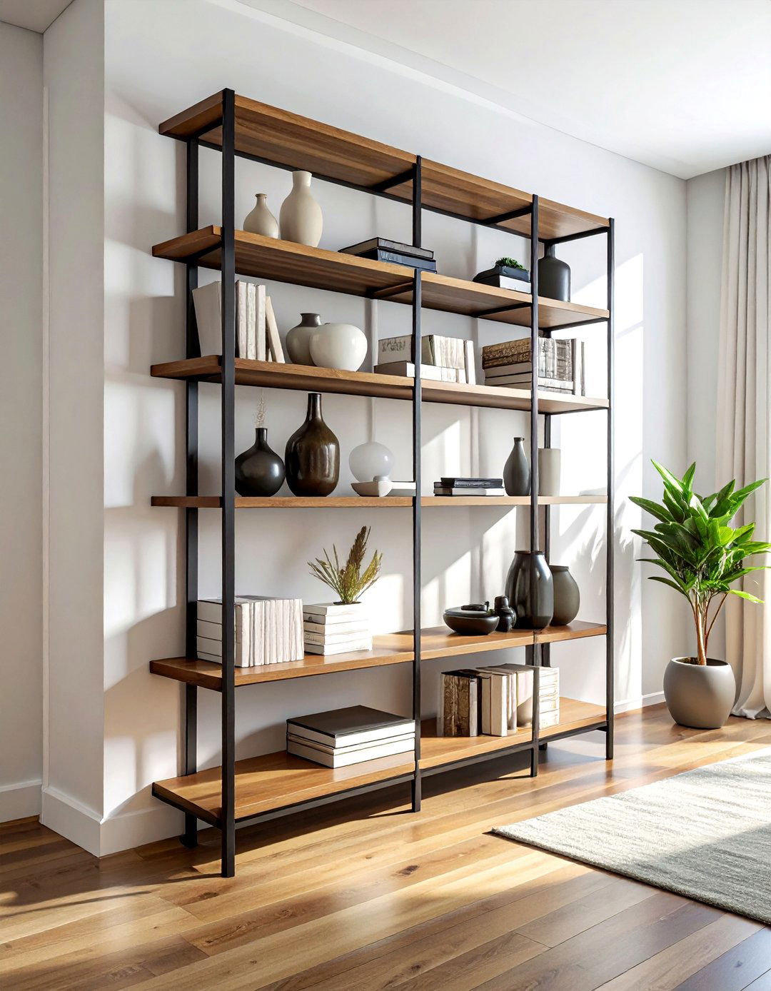 Freestanding shelving unit - 30 renter-friendly decor ideas