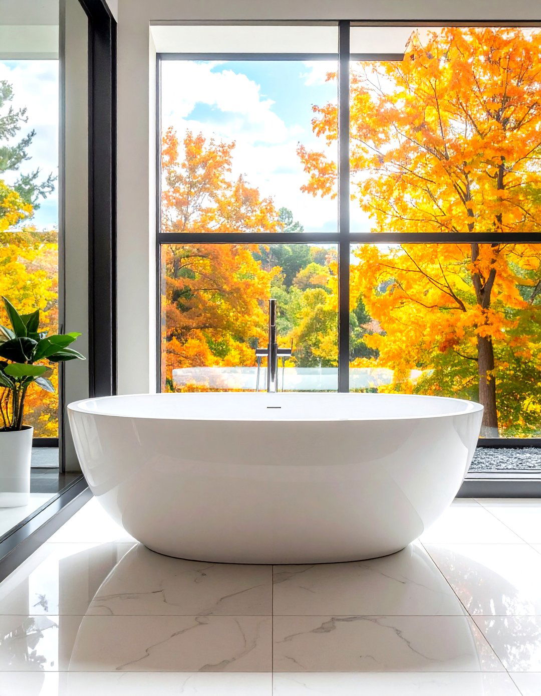 Freestanding soaking tub - 30 before and after bathroom ideas