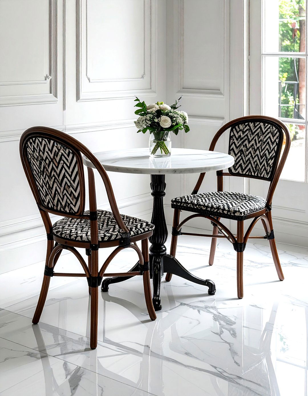 French Bistro Wicker Chairs - 30 wicker dining room ideas