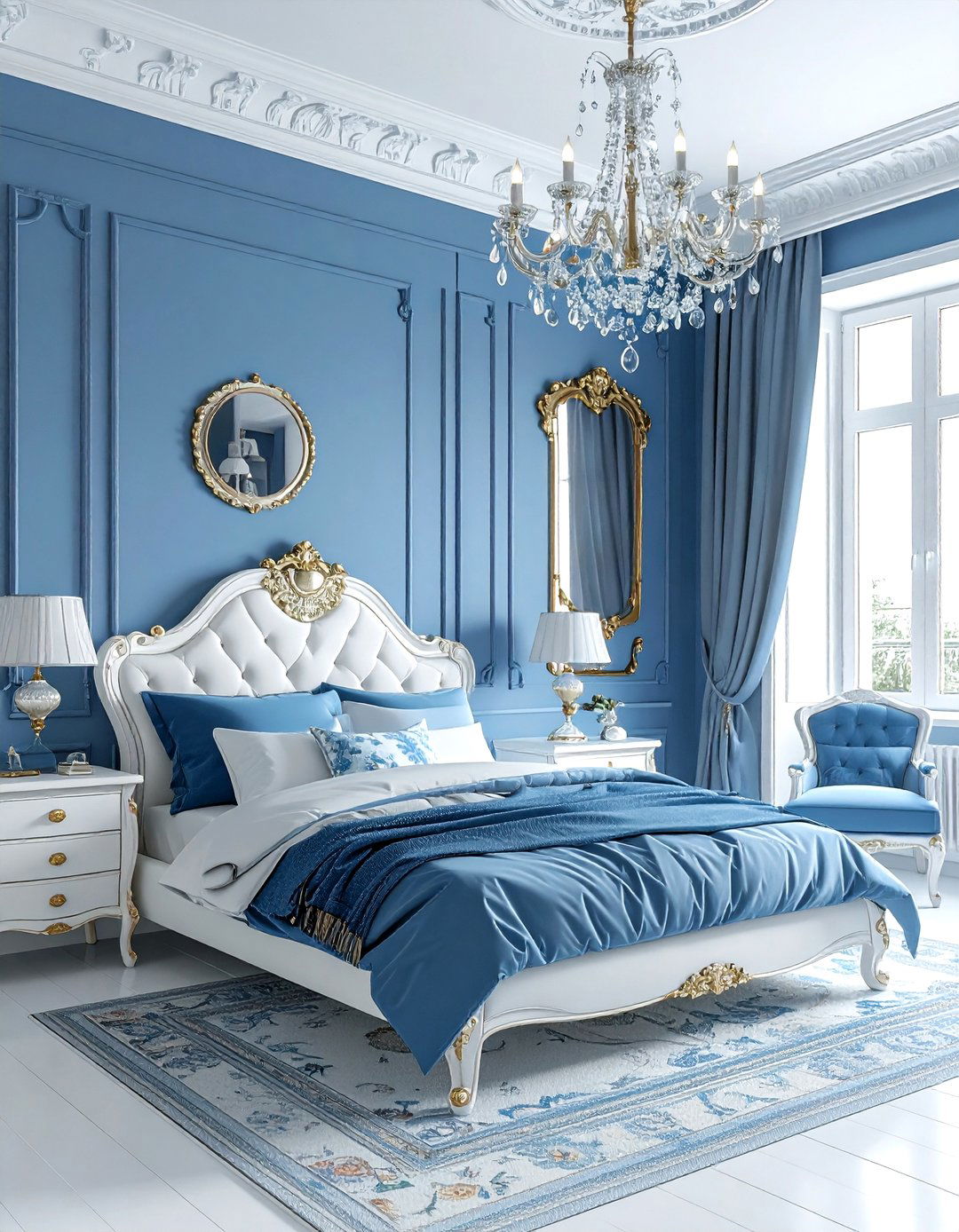 French Blue Bedroom - 30 blue bedroom ideas