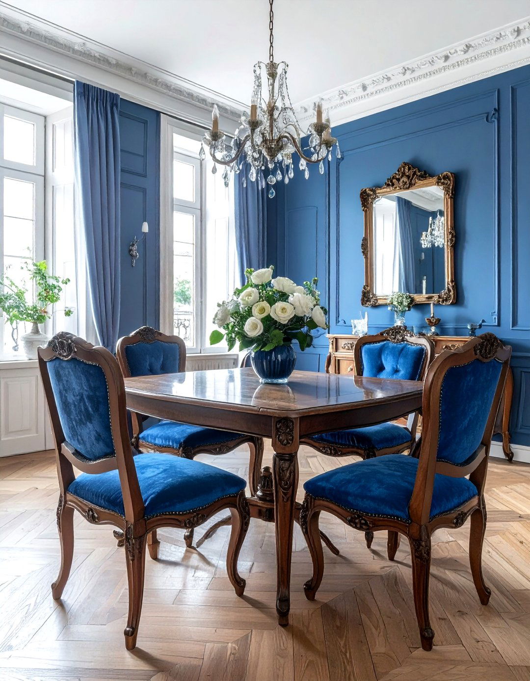 French Blue Dining Room - 30 blue dining room design ideas
