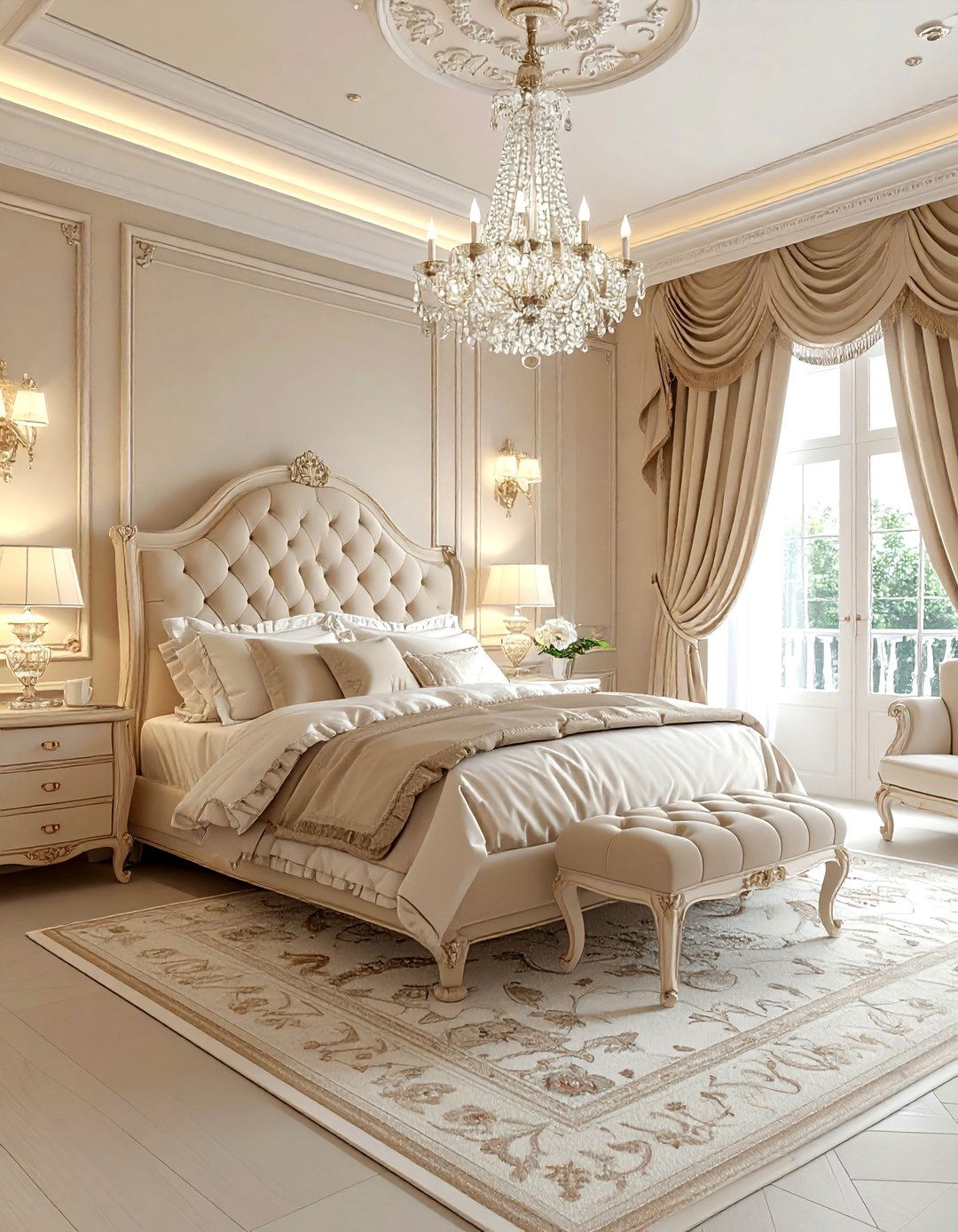 French Country Beige Bedroom - 30 traditional beige bedroom ideas