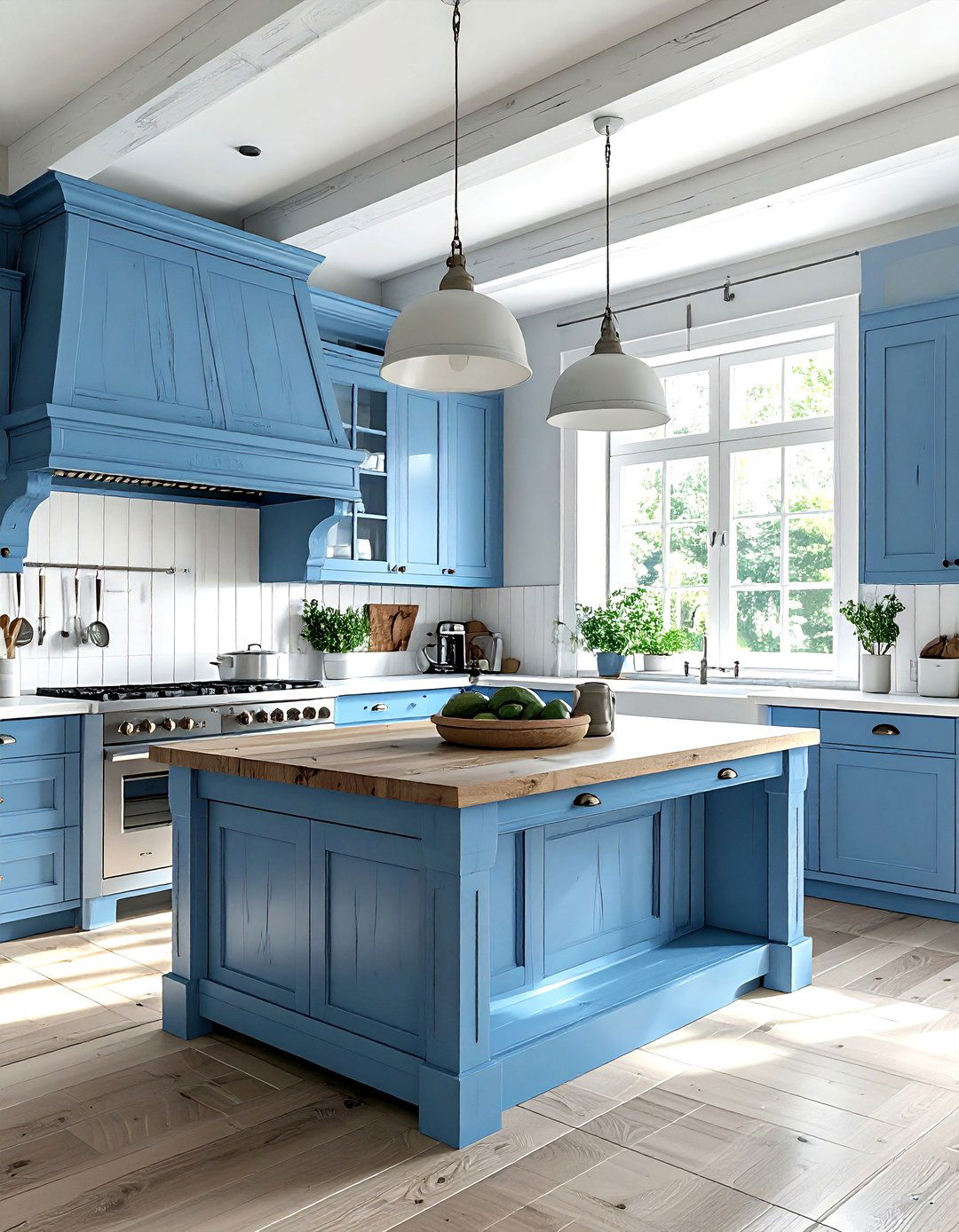 French Country Blue Kitchen - 30 blue and white kitchen ideas