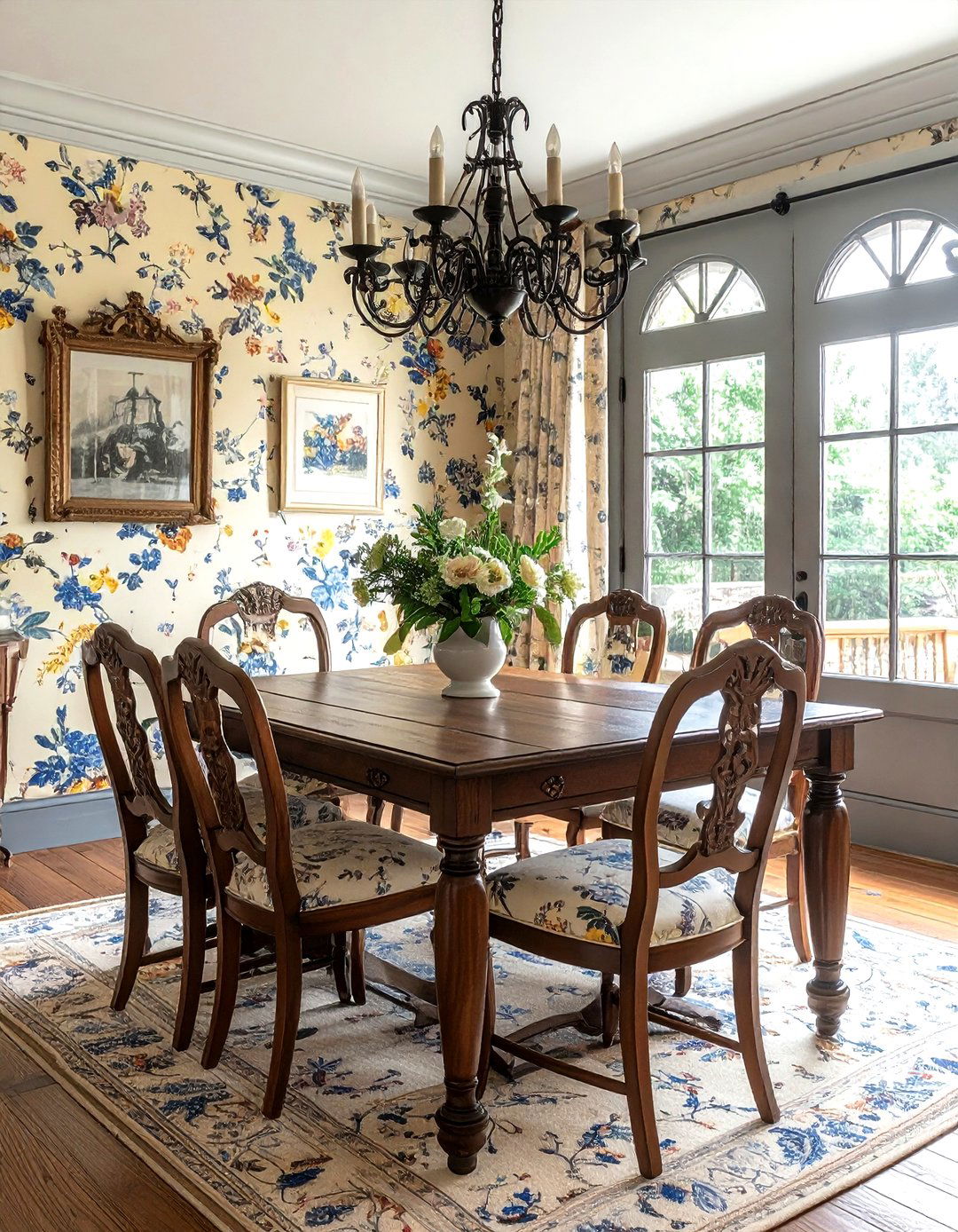 French Country Floral Dining Room - 30 floral dining room ideas
