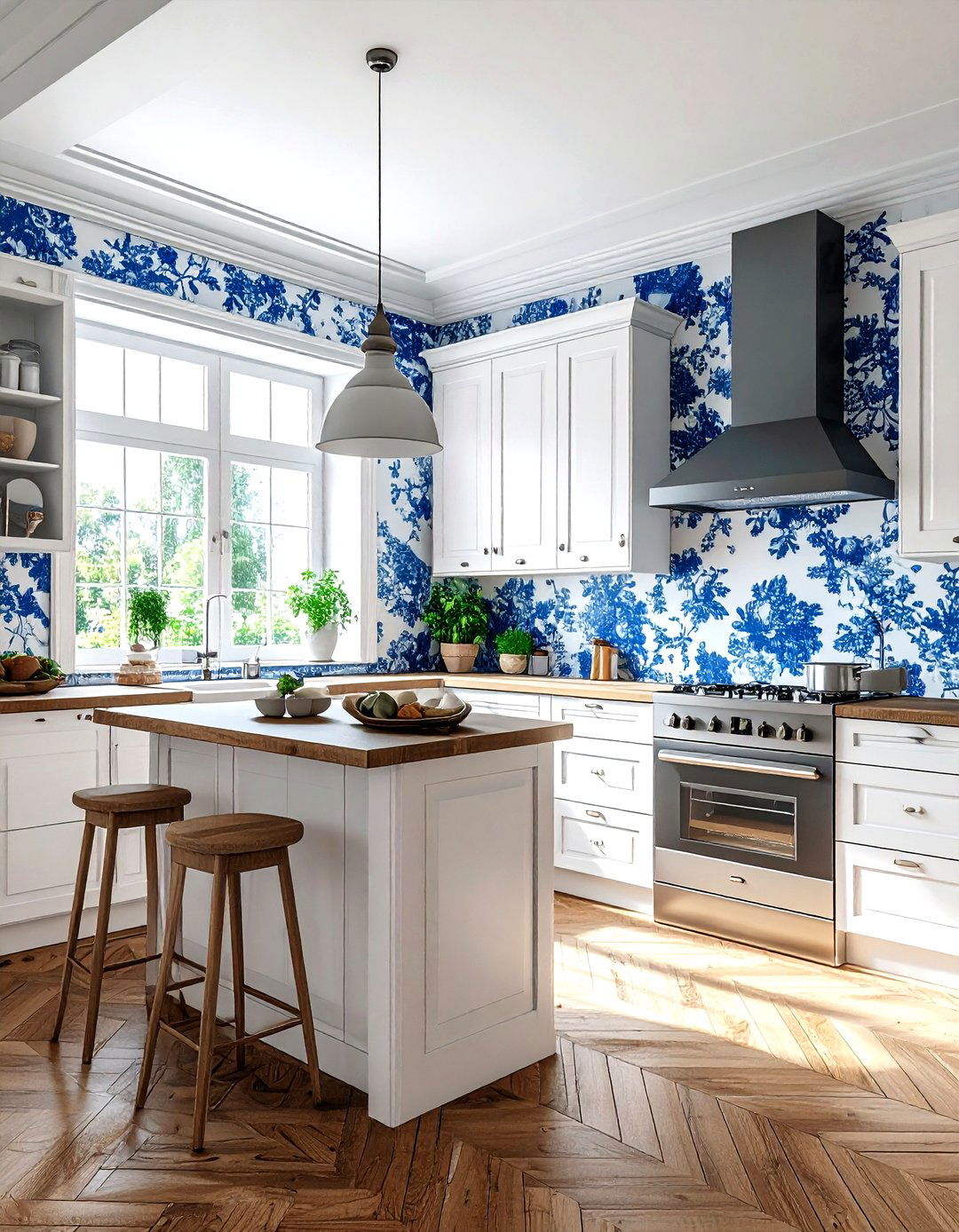 French Country Floral Wallpaper - 30 French country kitchen ideas