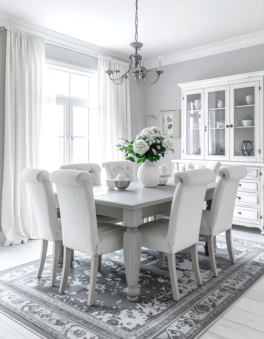 French Country Gray And White Dining - 30 gray and white dining room ideas