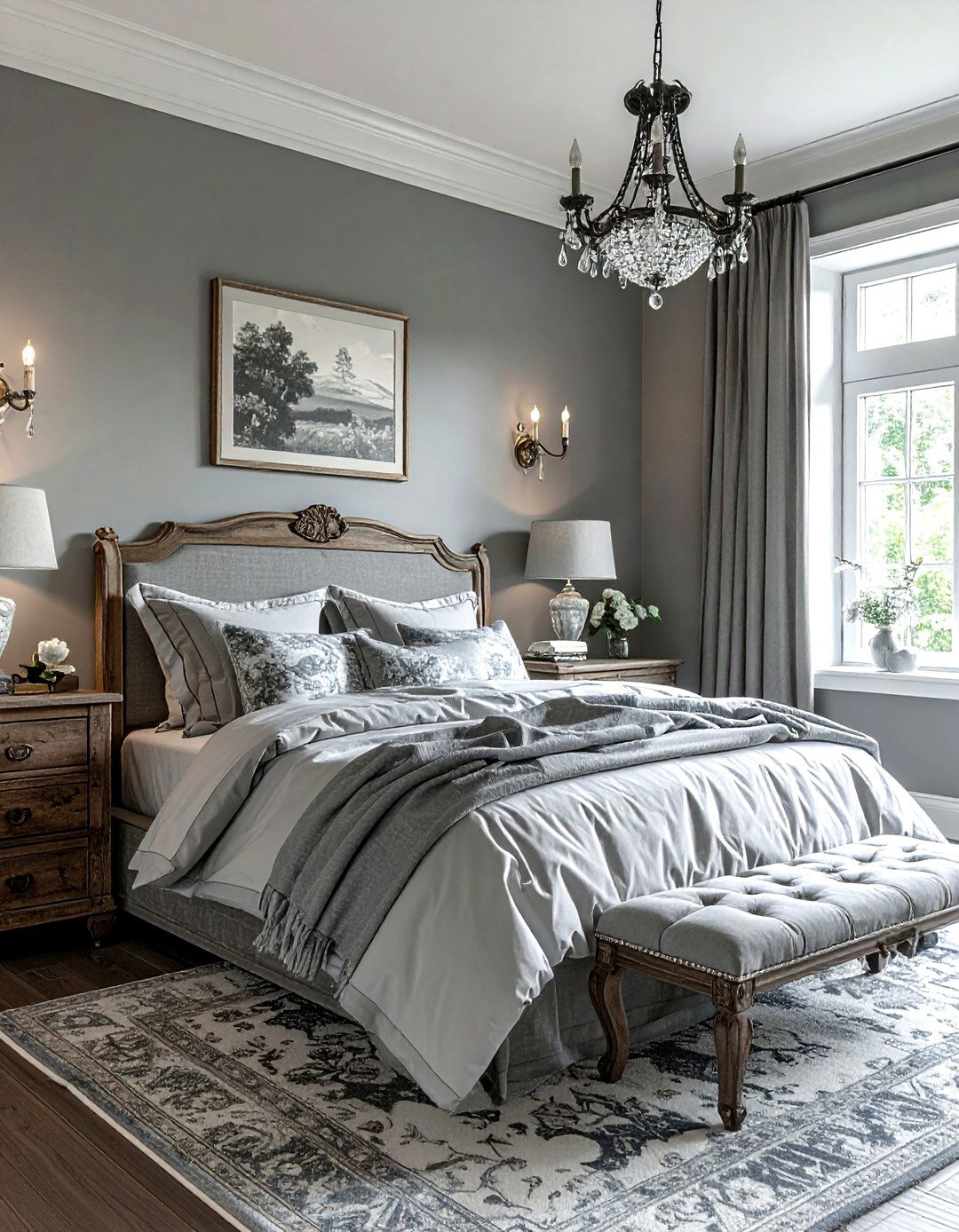 French Country Gray Bedroom - 30 gray bedroom accessories ideas