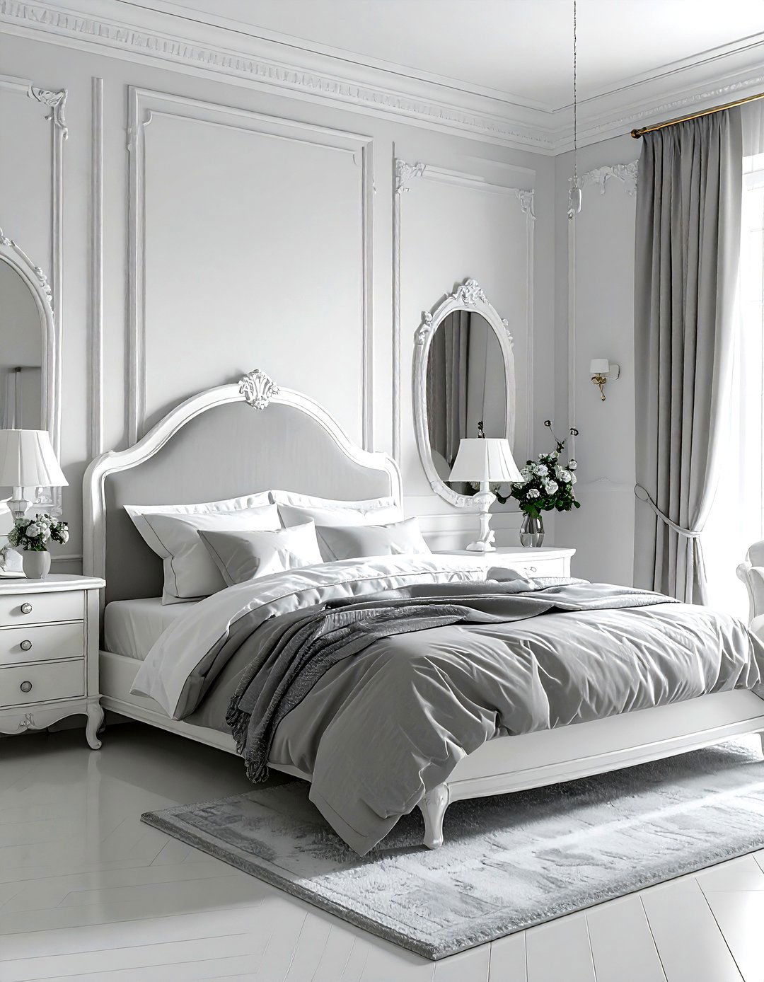 French Country Grey White Bedroom - 30 grey and white bedroom ideas