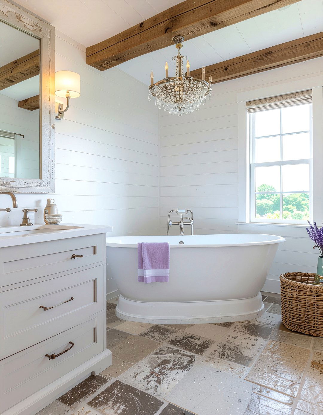 French Country Modern Bathroom - 30 bathroom style mixing ideas