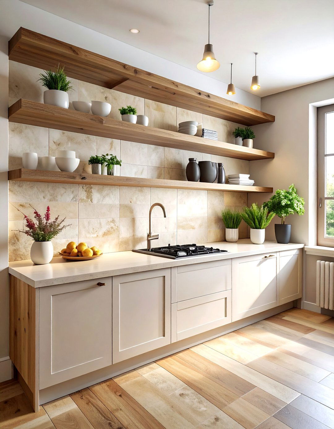 French Limestone Tile - 30 natural stone kitchen backsplash ideas