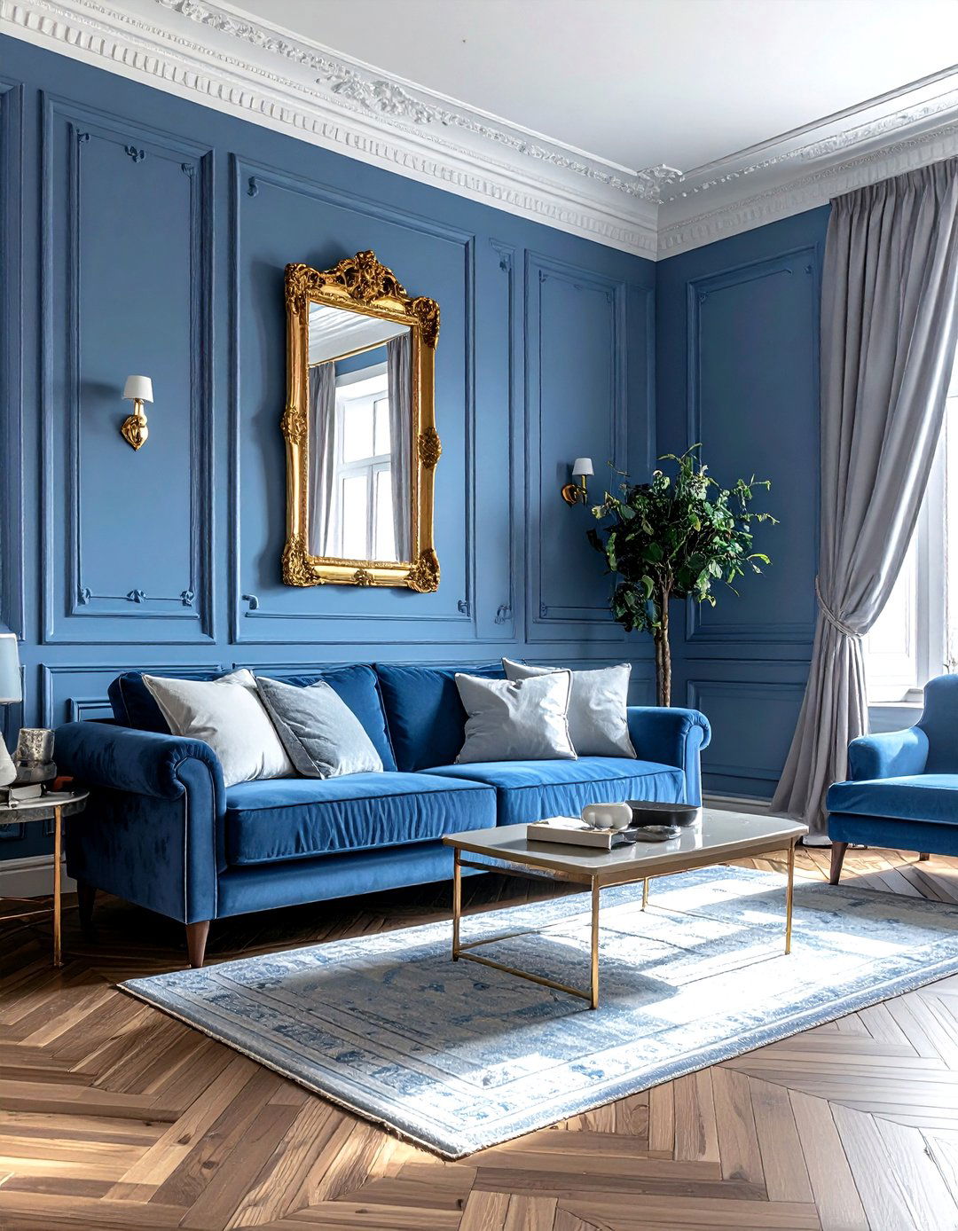 French blue living room - 30 cool blue living room ideas
