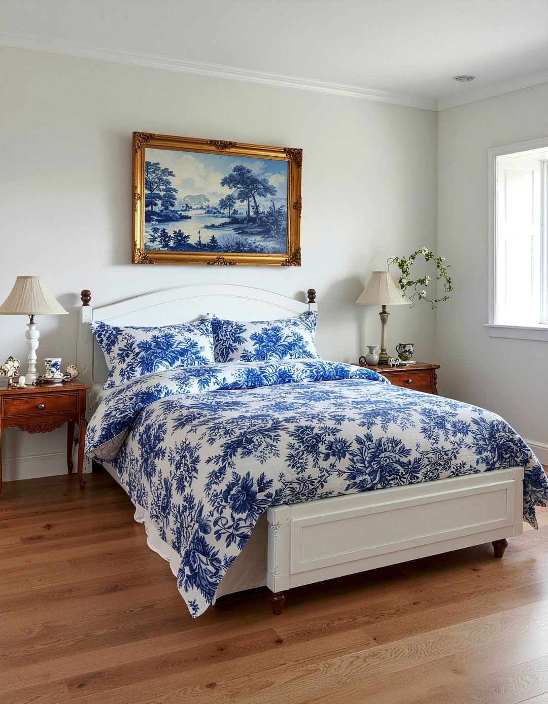 French blue toile bedding - 30 bedroom blue bedding ideas