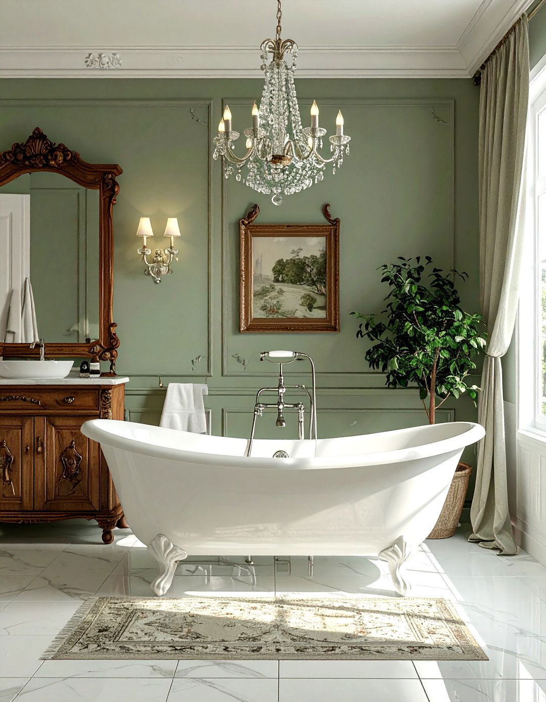 French country bathroom - 30 vintage home decor ideas