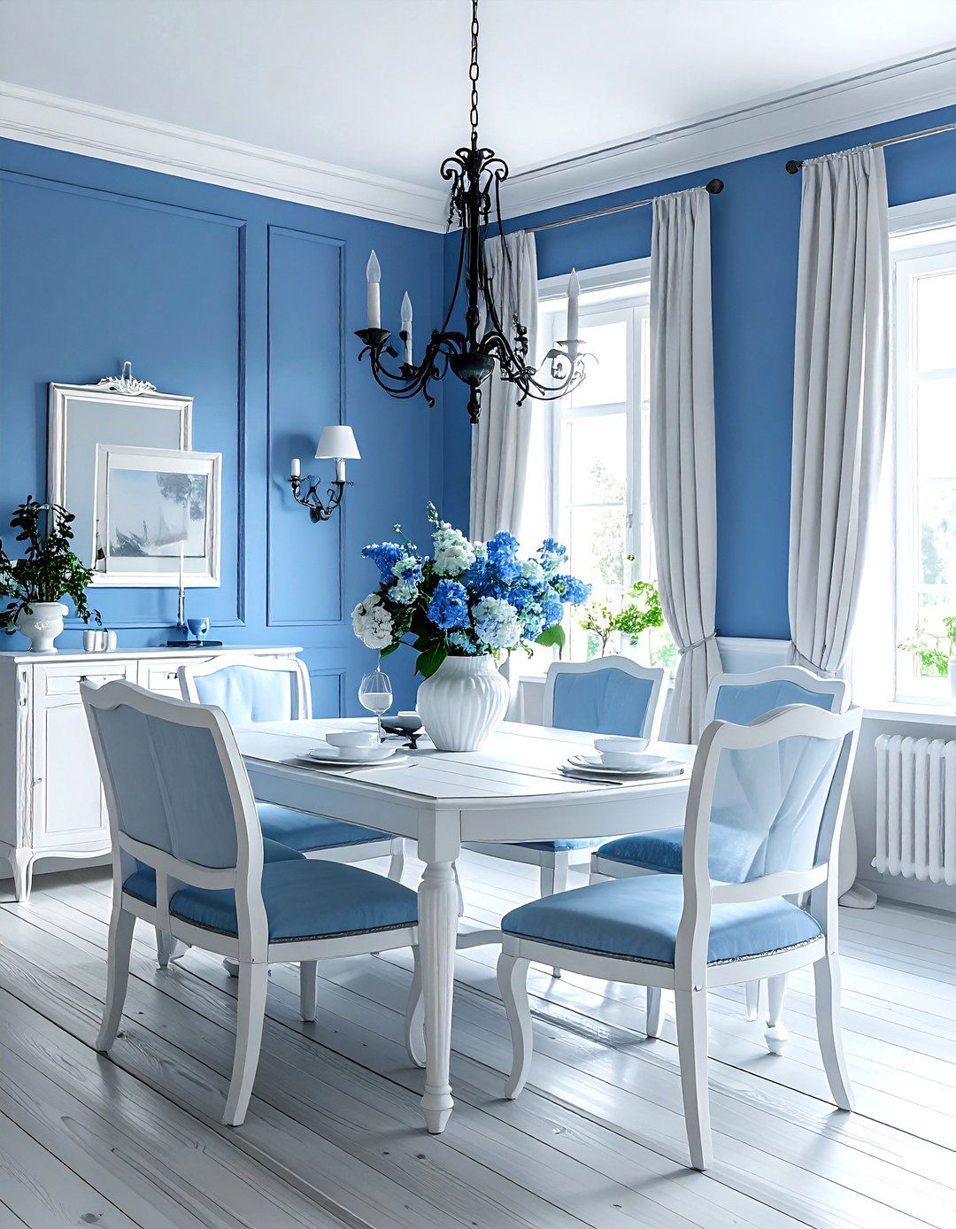 French country blue dining room - 30 blue dining room ideas