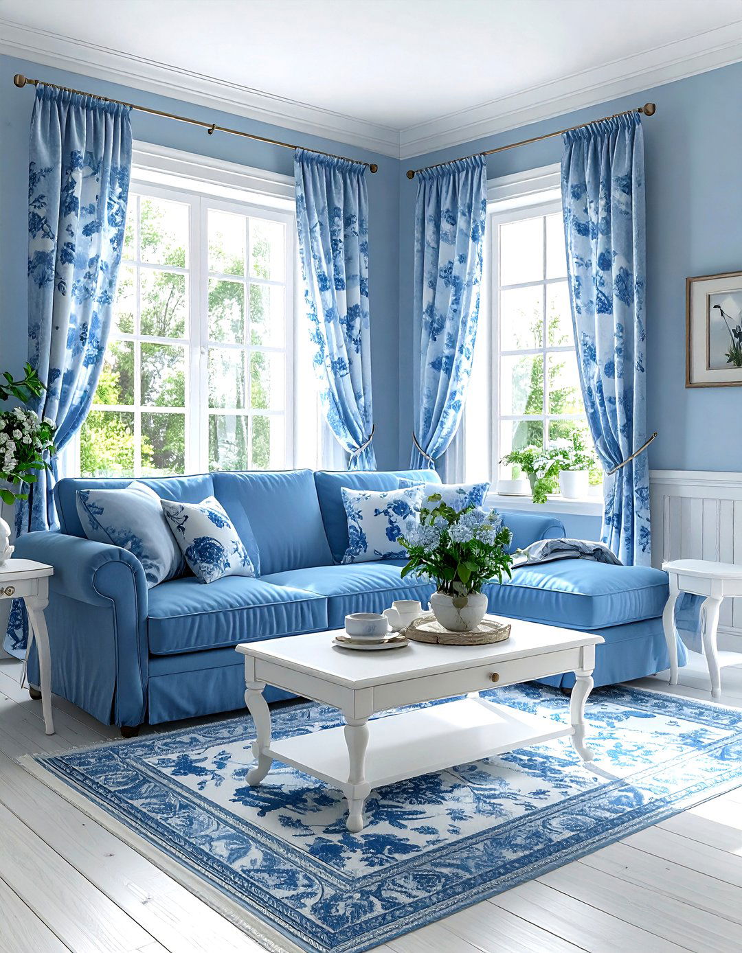 French country blue living room - 30 modern blue living room ideas