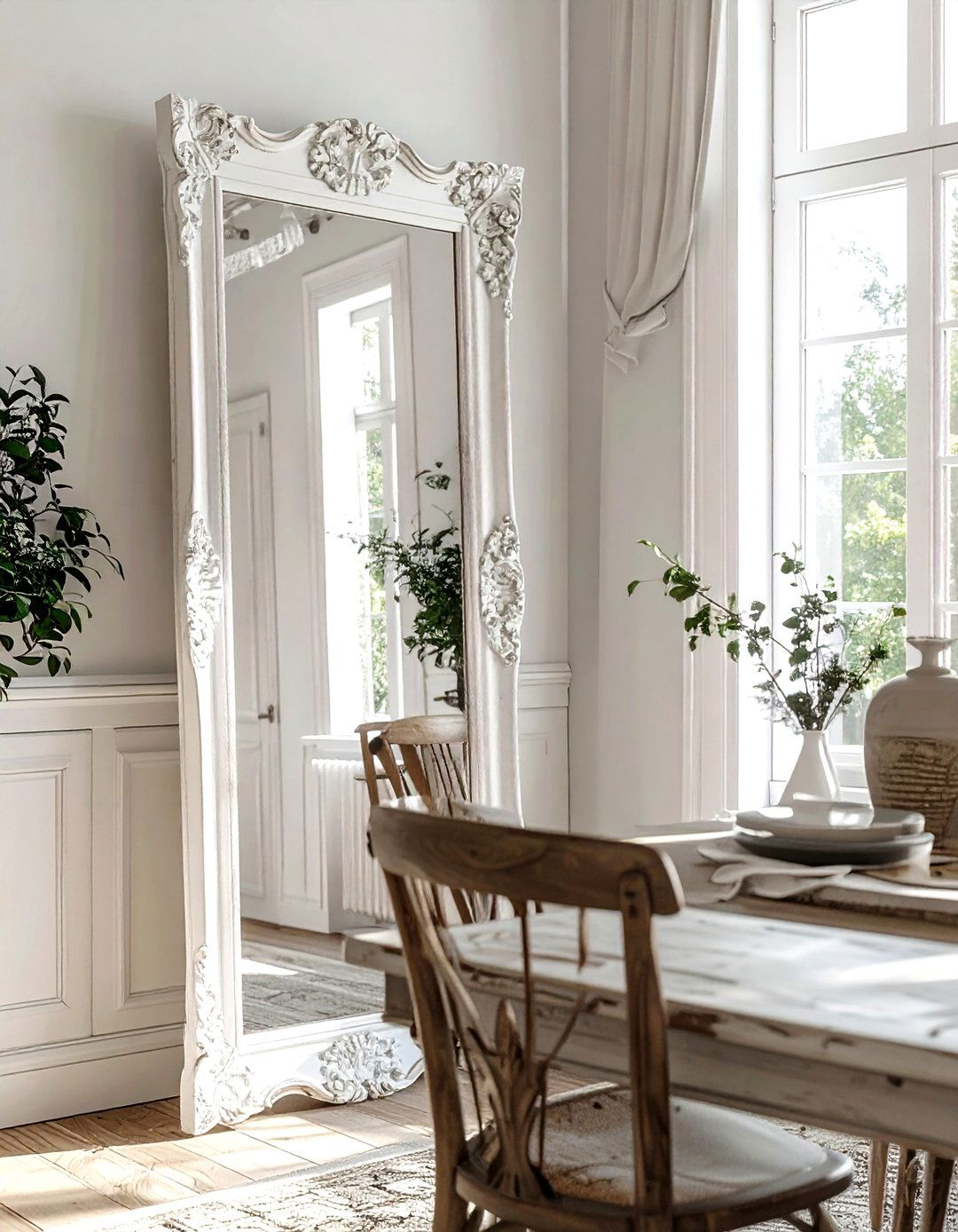 French country floor mirror - 30 floor mirror dining room ideas