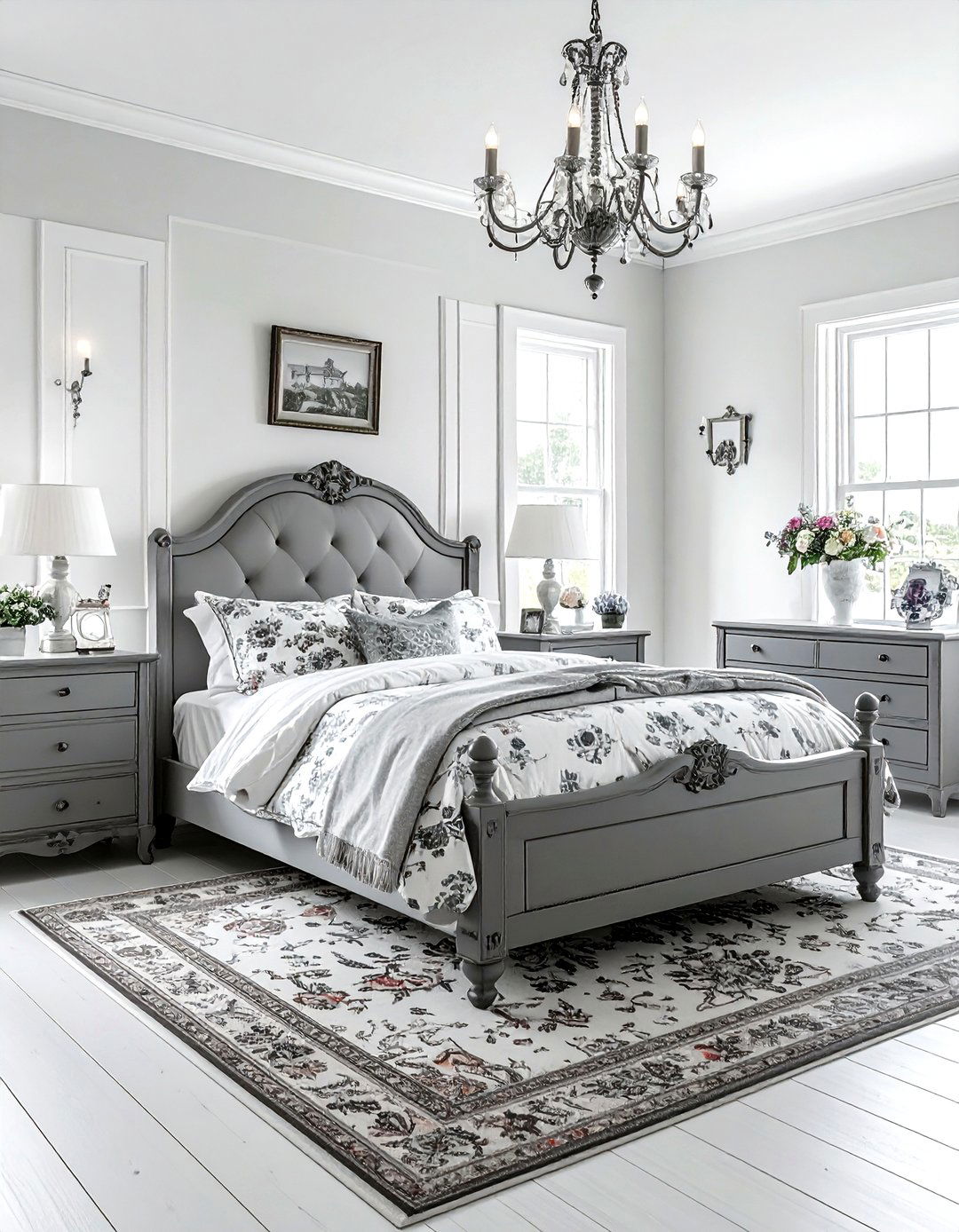 French country gray farmhouse bedroom - 30 farmhouse gray bedroom ideas