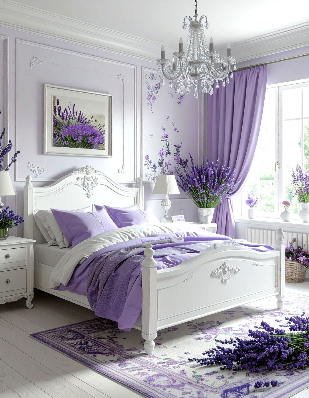 French country lavender bedroom - 30 lavender and white bedroom ideas