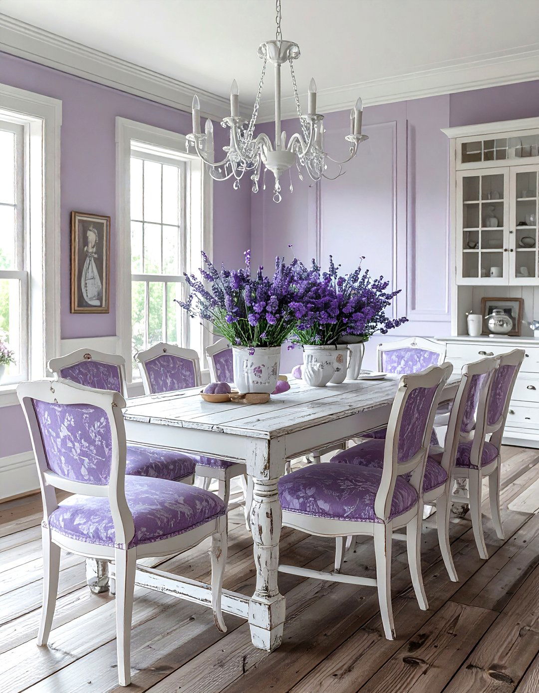French country lavender dining room - 30 lavender and white dining room ideas