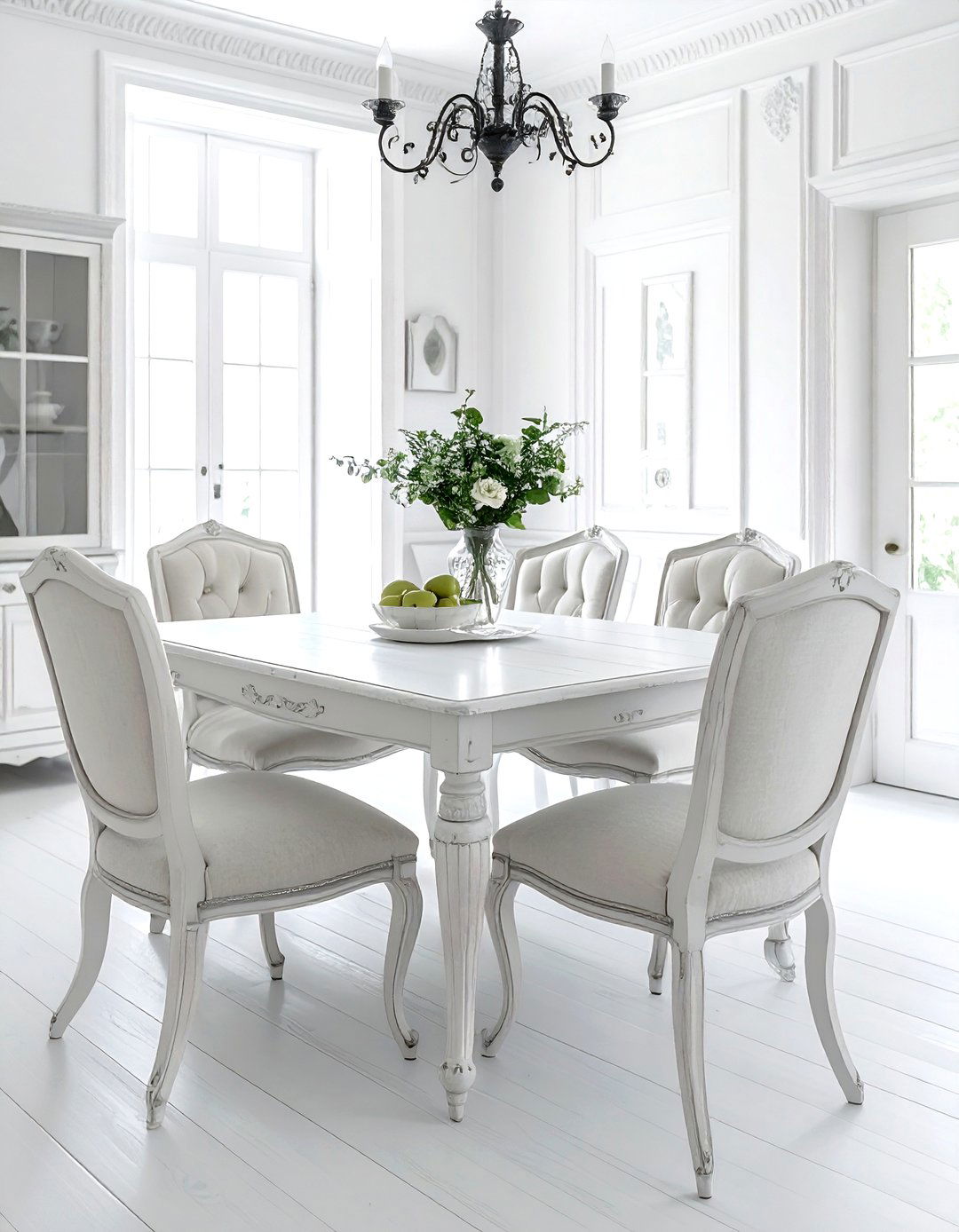 French country white dining room - 30 white and white dining room ideas