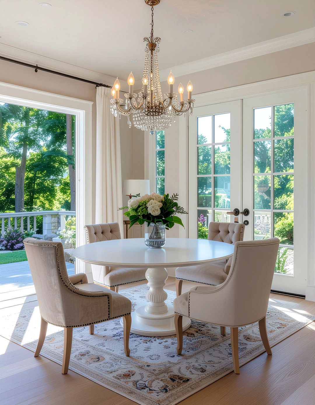 French door entry - 30 dining room natural light ideas