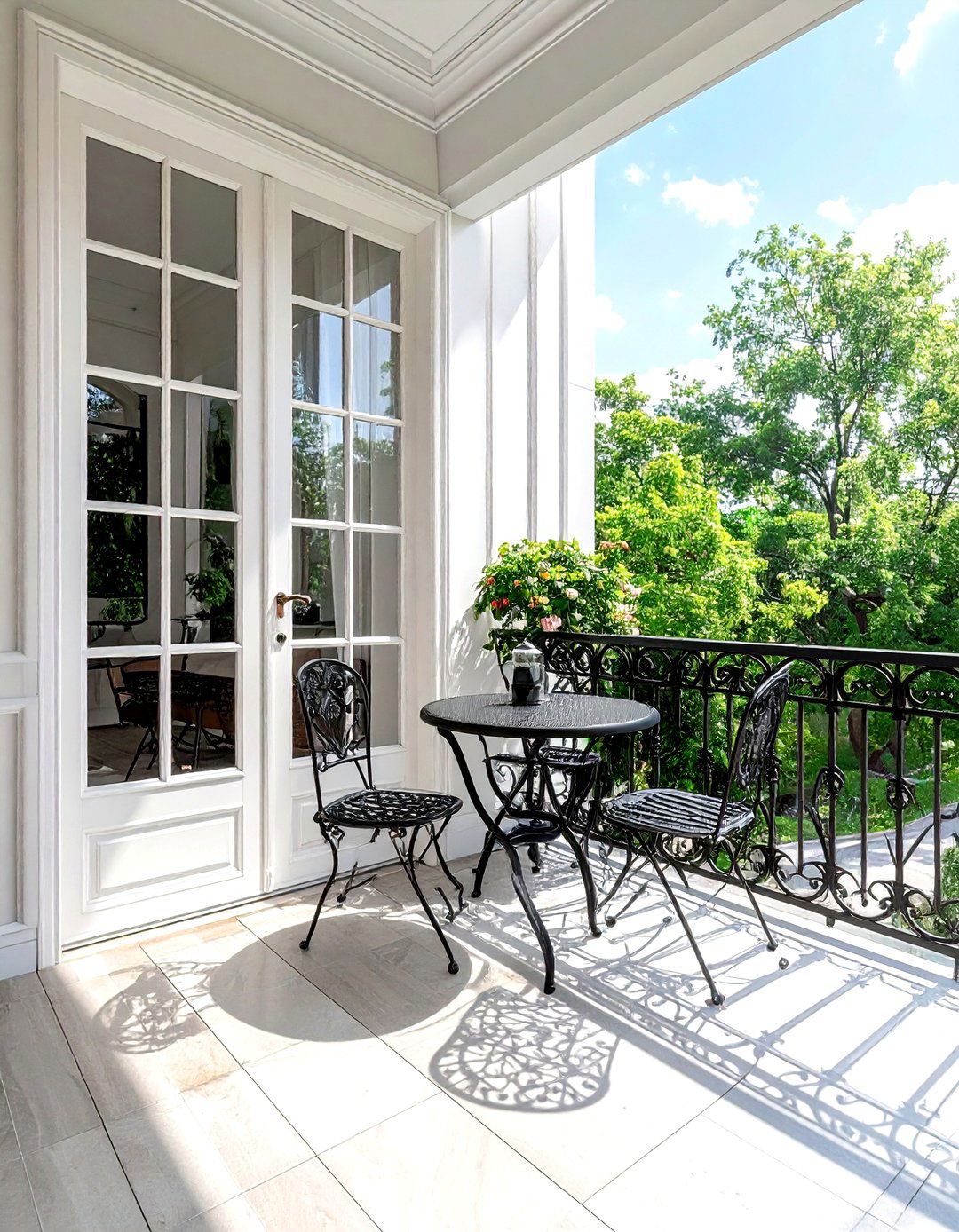 French door living room balcony - 30 living room with balcony ideas