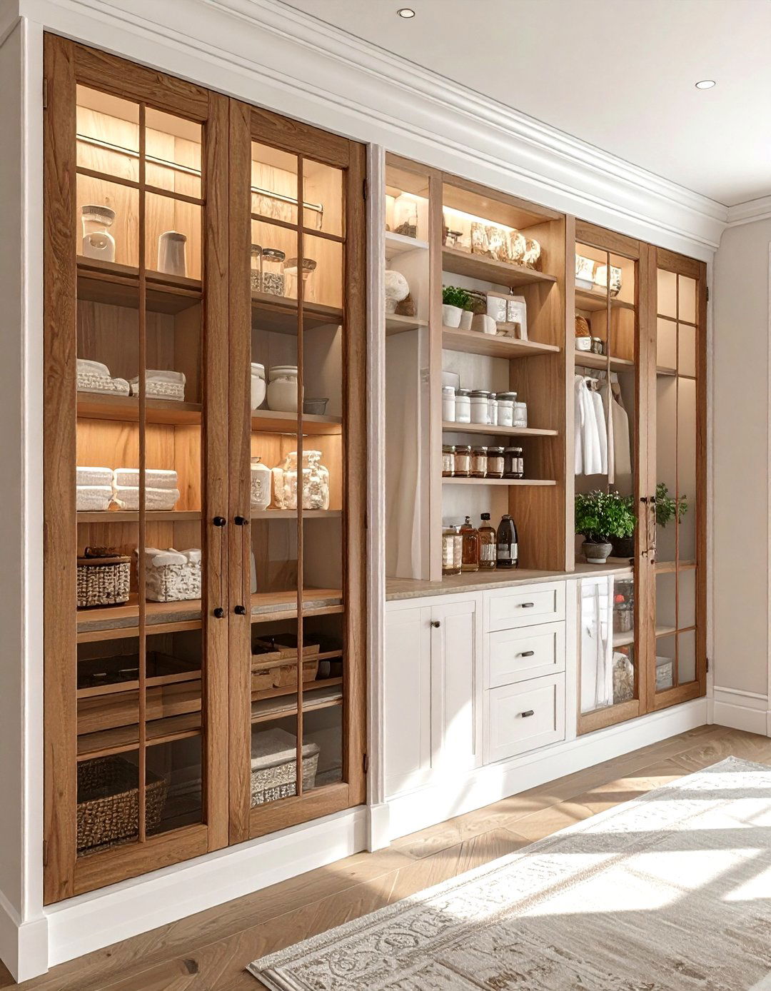 French door pantry - 30 French cottage kitchen ideas