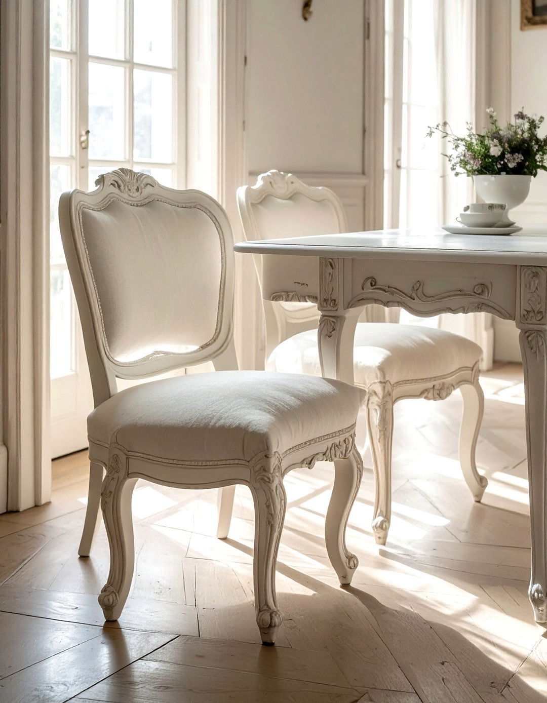 French provincial cream chairs - 30 cream dining room furniture ideas