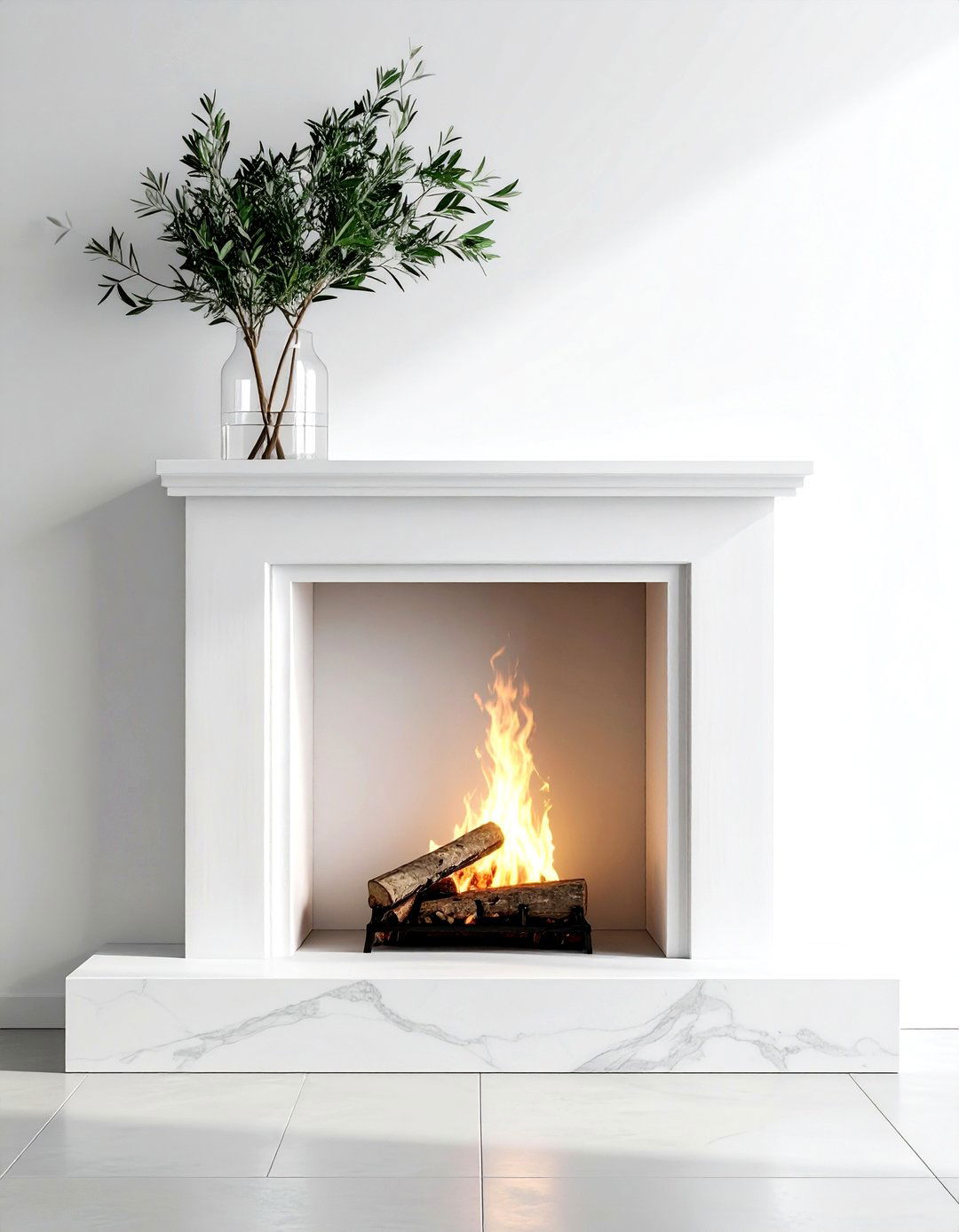 Fresh Olive Branch - 30 mantel decor ideas